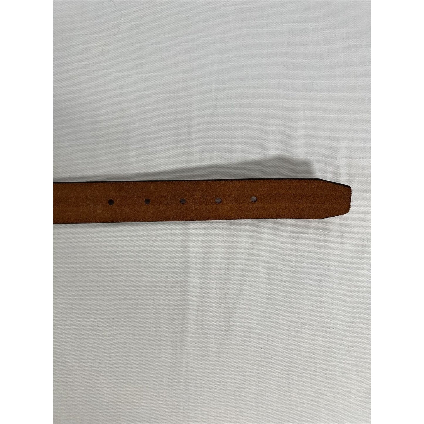 Hill Country Handmade Tooled Tan Leather Brass Belt Buckle Harness USA Made 30in