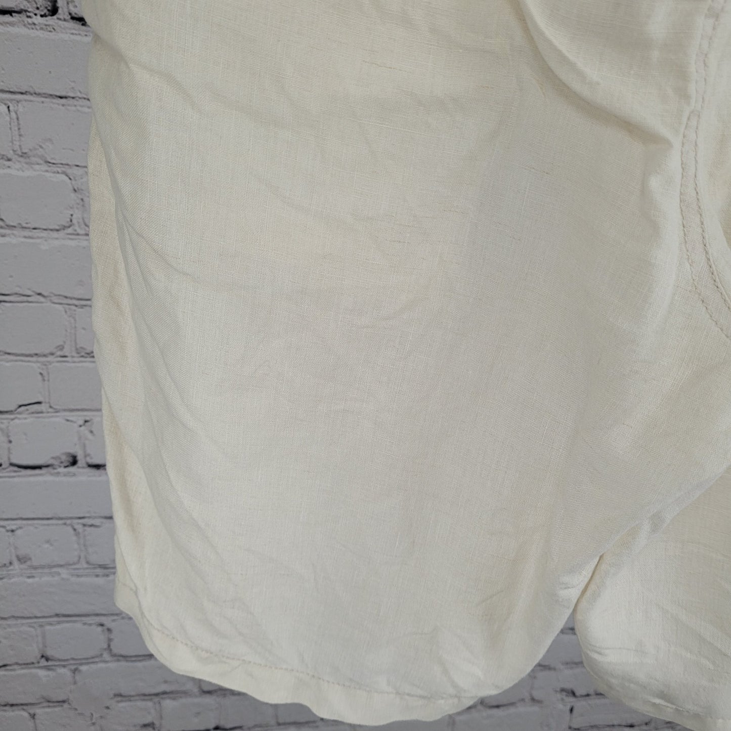 Tommy Bahama Beige 100% Linen Zip & Drawstring Breathable Shorts Size LT (42x11)
