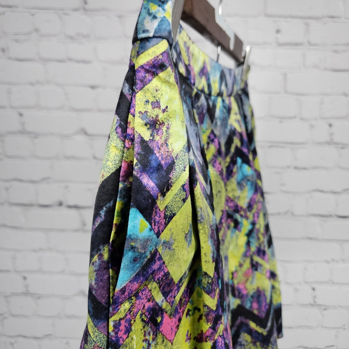 Alice & Trixie Multicolor Silk Blend Pleated Pockets Lined Mini Skirt USA Small