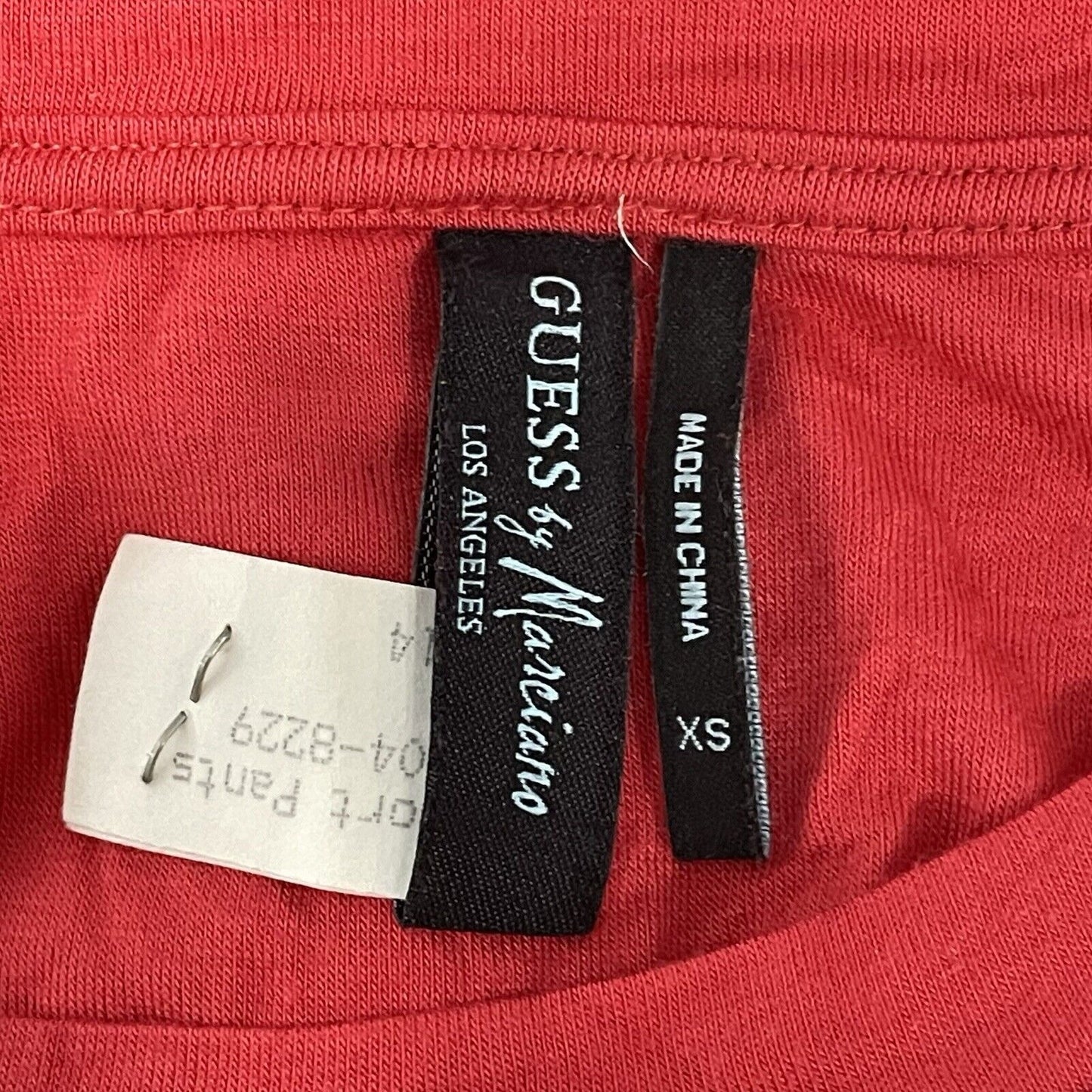 Guess Red 100% Silk Blouse Top Flowy Gold Zipper Short Dolman Sleeve Size XS