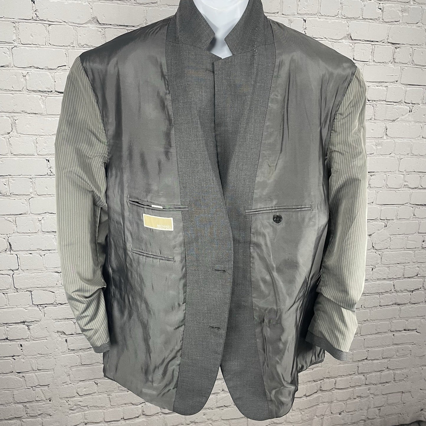 Michael Kors Grey Two Button Double Vented Notch Blazer Sport Coat Size 46R
