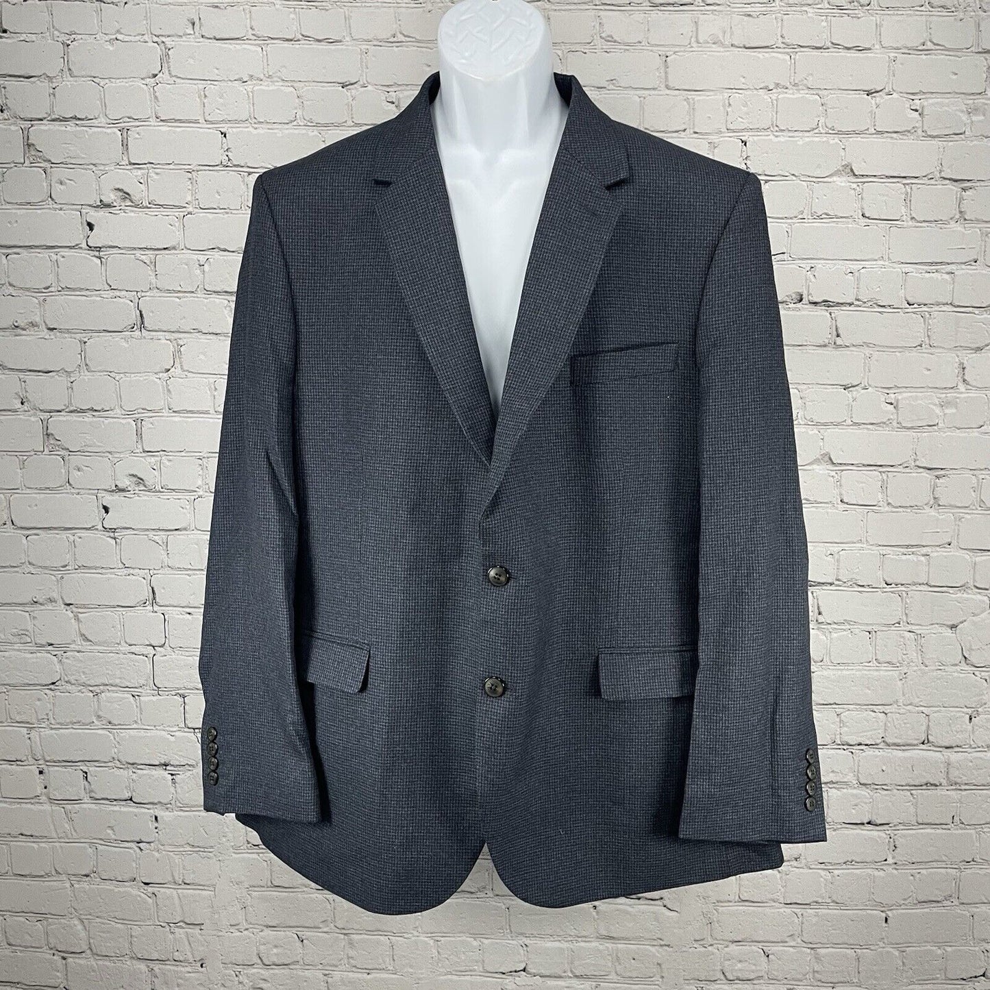 Marks & Spencer Black Blue Check Easy Care Sports Jacket Blazer Size 48