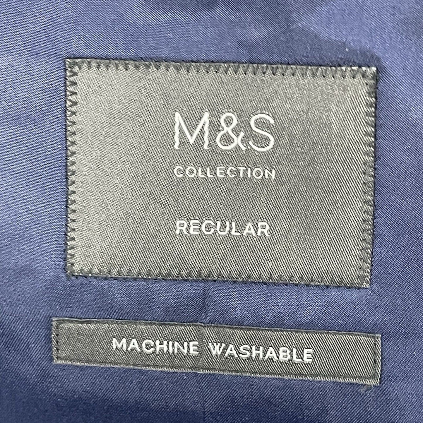 Marks & Spencer Black Blue Check Easy Care Sports Jacket Blazer Size 48