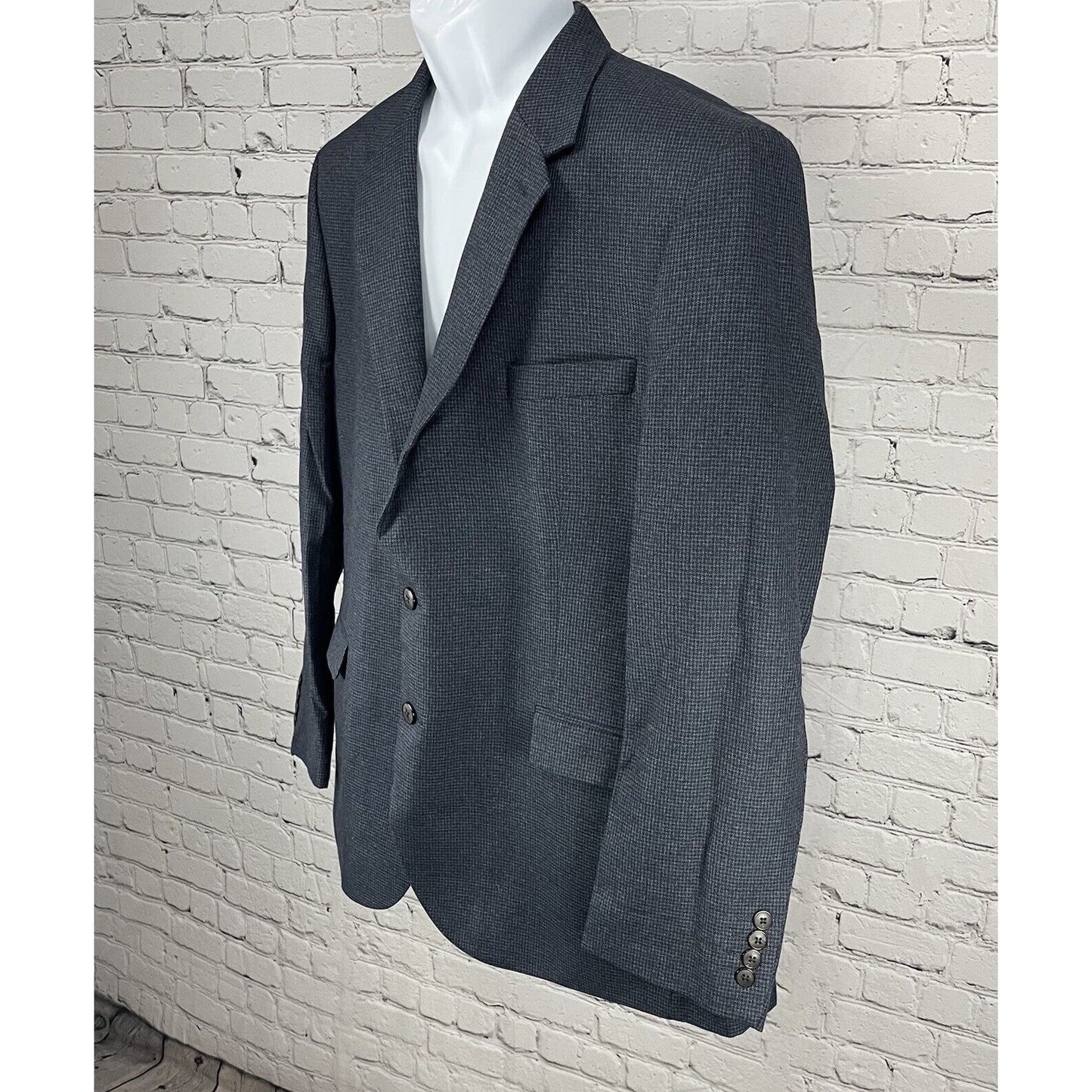 Marks & Spencer Black Blue Check Easy Care Sports Jacket Blazer Size 48