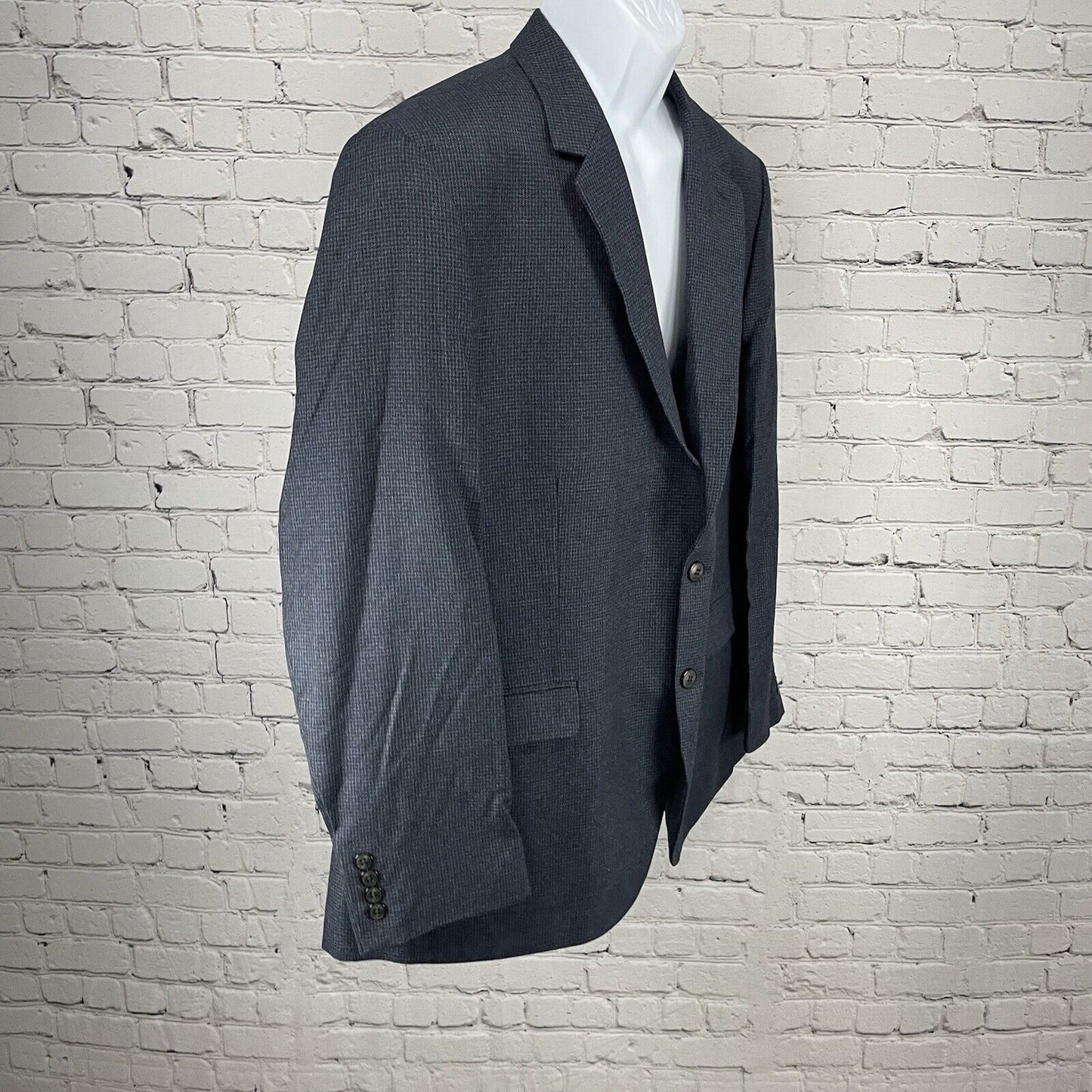 Marks & Spencer Black Blue Check Easy Care Sports Jacket Blazer Size 48