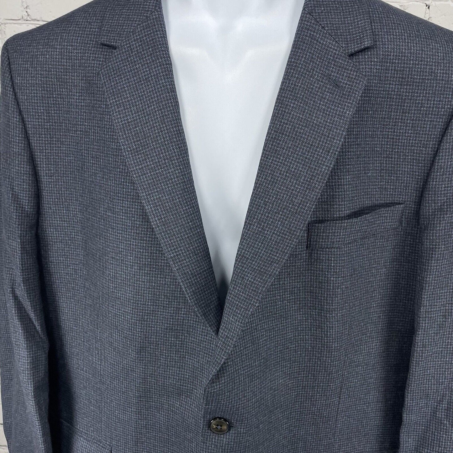 Marks & Spencer Black Blue Check Easy Care Sports Jacket Blazer Size 48