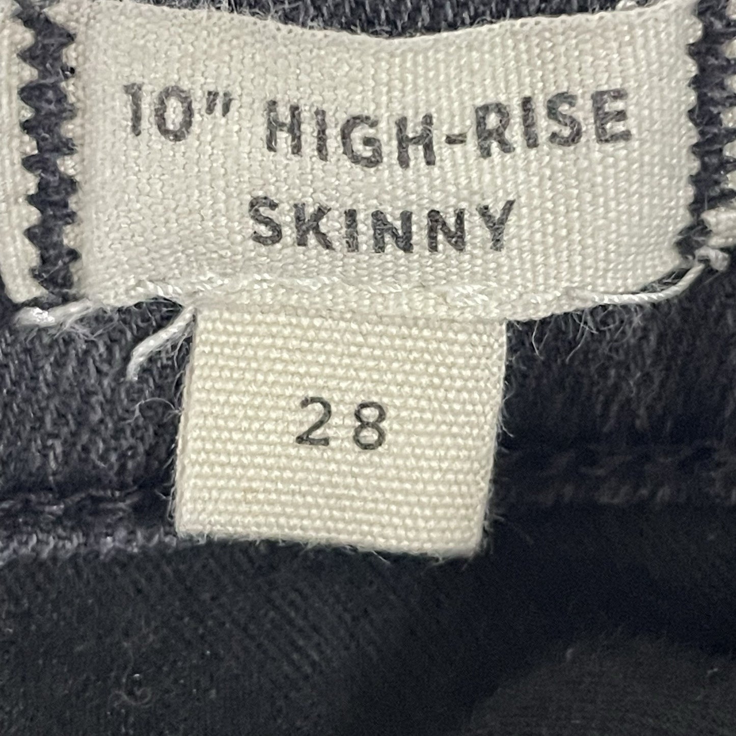 Madewell Black Grey Skinny High Rise Stretch Raw Hem Jeans Size 28 (29x29)