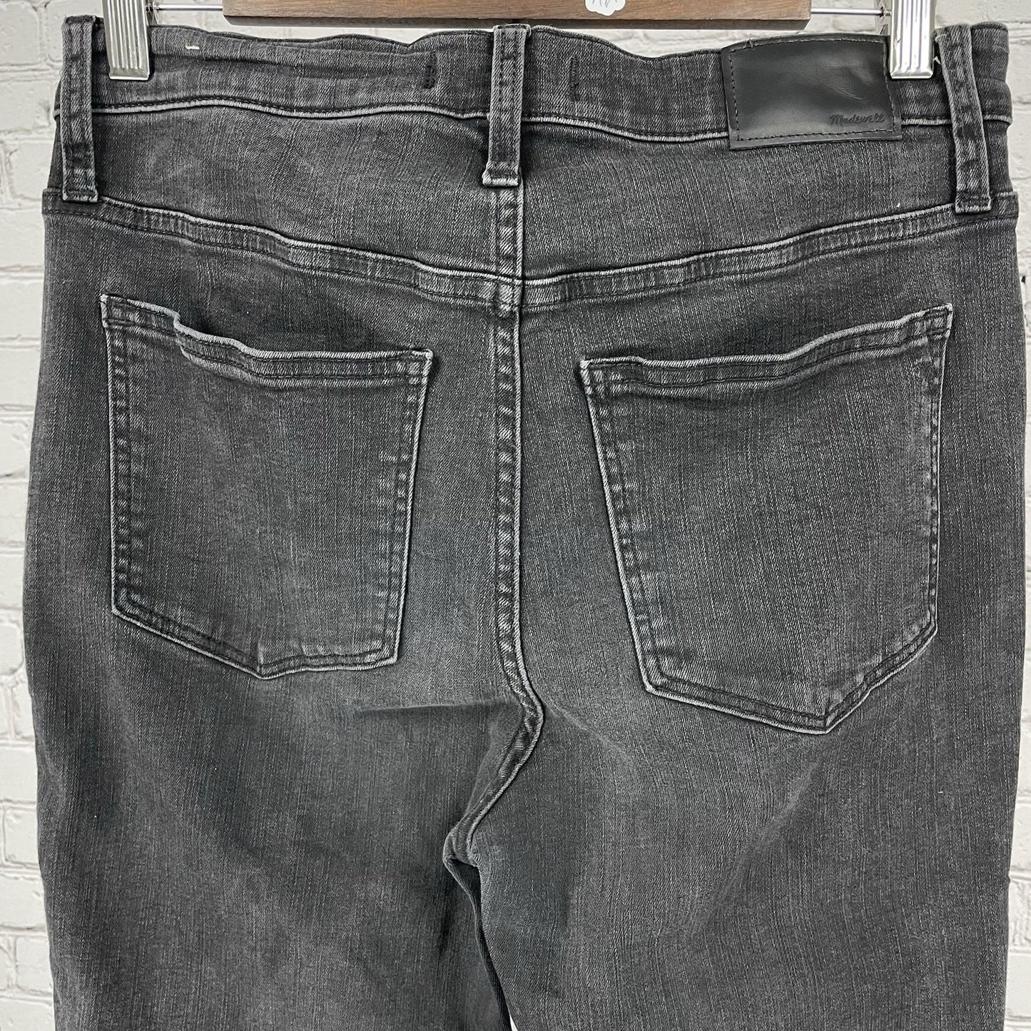 Madewell Black Grey Skinny High Rise Stretch Raw Hem Jeans Size 28 (29x29)