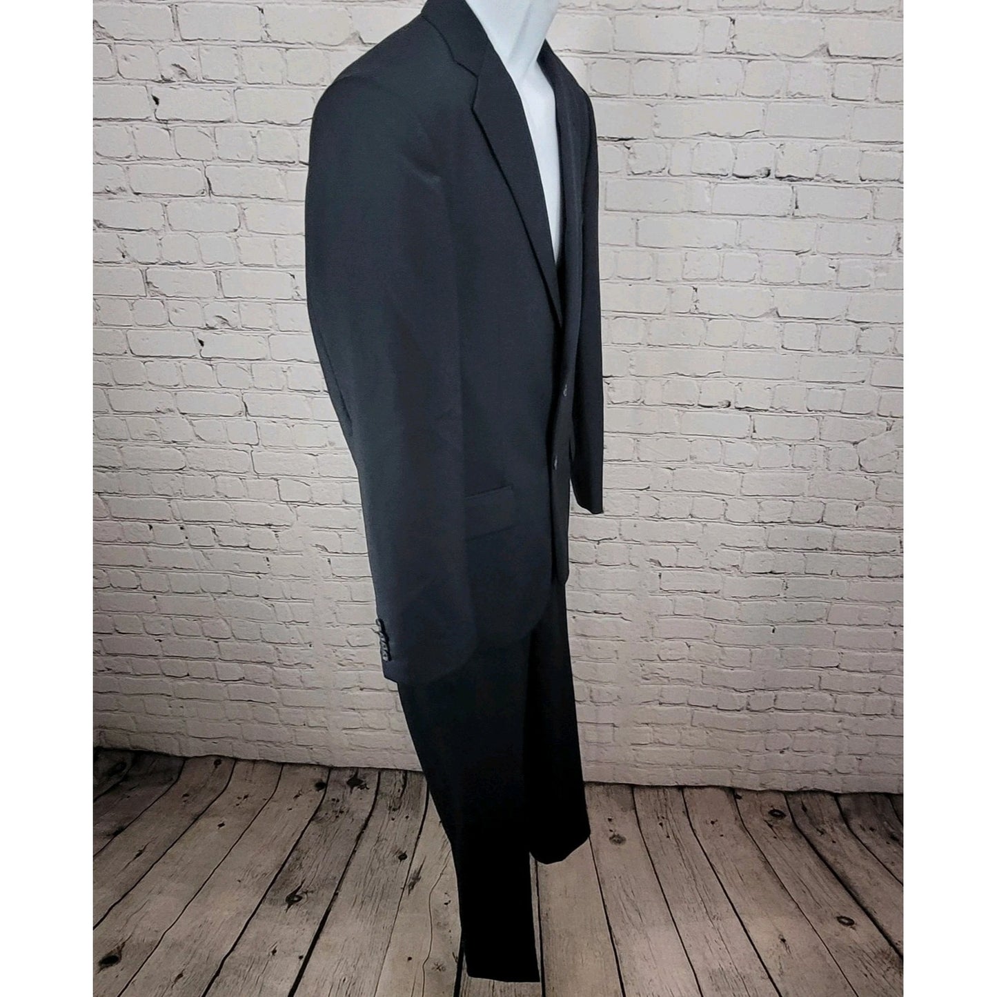 Joseph Abboud Navy 100% Wool Full Suit 2 Piece Blazer Pants USA 38S/W32 (32x29)