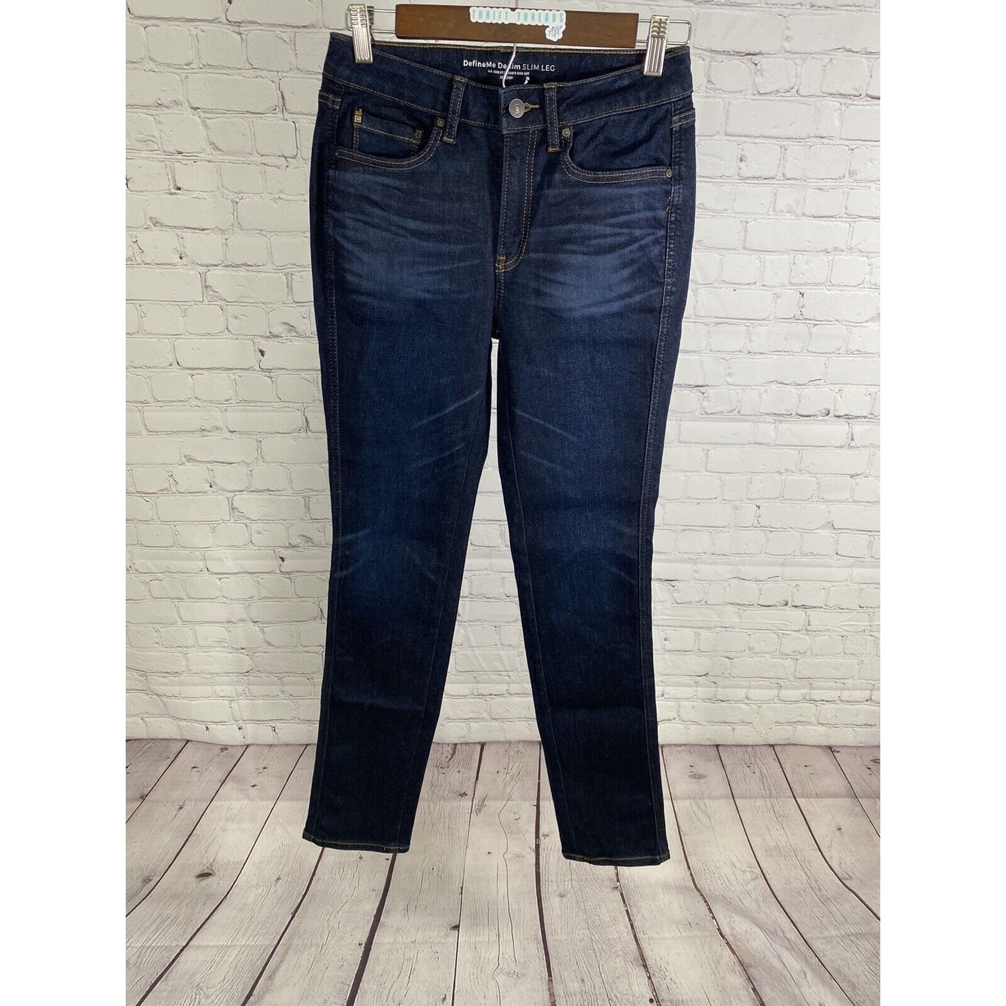 Chico’s Define Me Denim Slim Leg Mid Rise Dark Wash Denim Jeans Women’s (27x32)