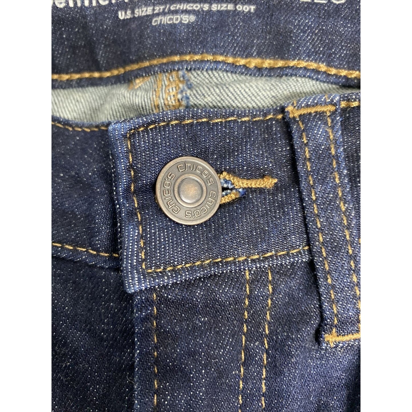 Chico’s Define Me Denim Slim Leg Mid Rise Dark Wash Denim Jeans Women’s (27x32)