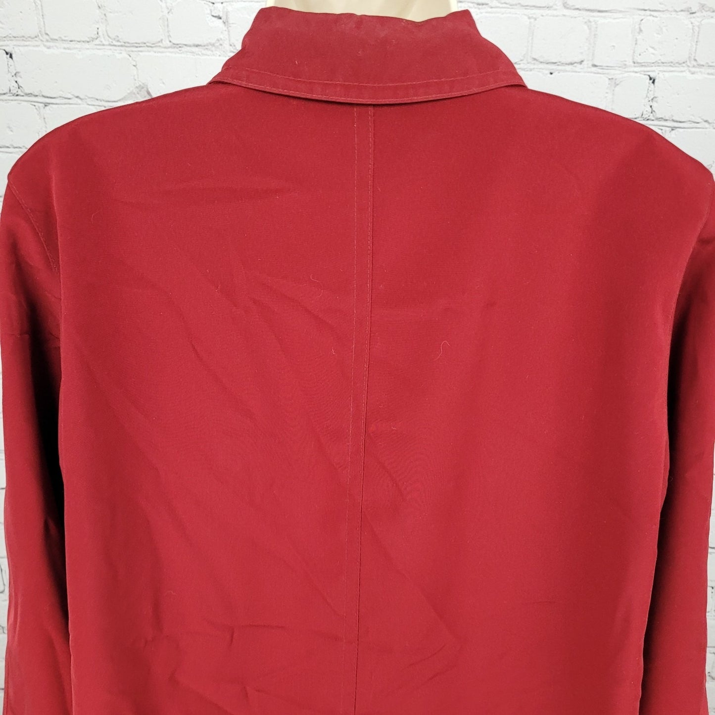 Gallery Red Full Zip Snap Lightweight Pockets Collared Jacket Size Medium M