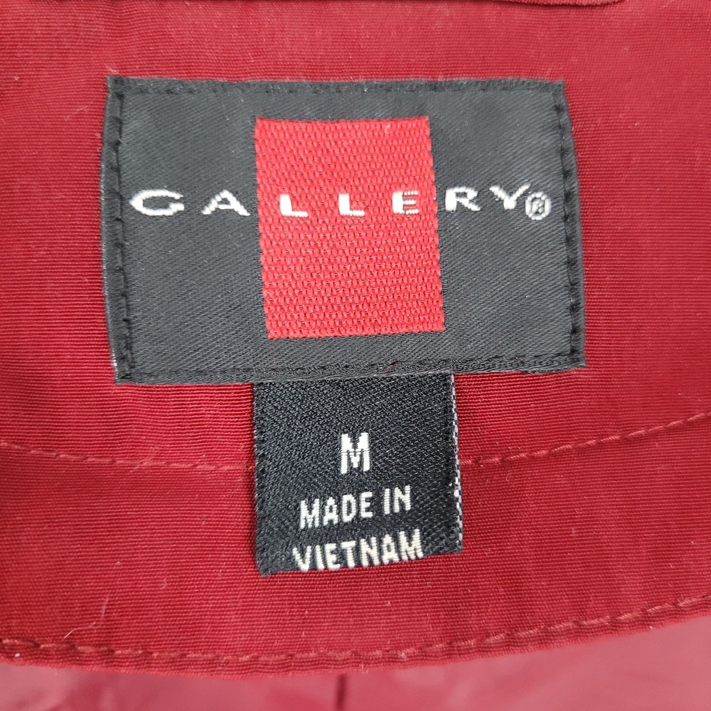 Gallery Red Full Zip Snap Lightweight Pockets Collared Jacket Size Medium M