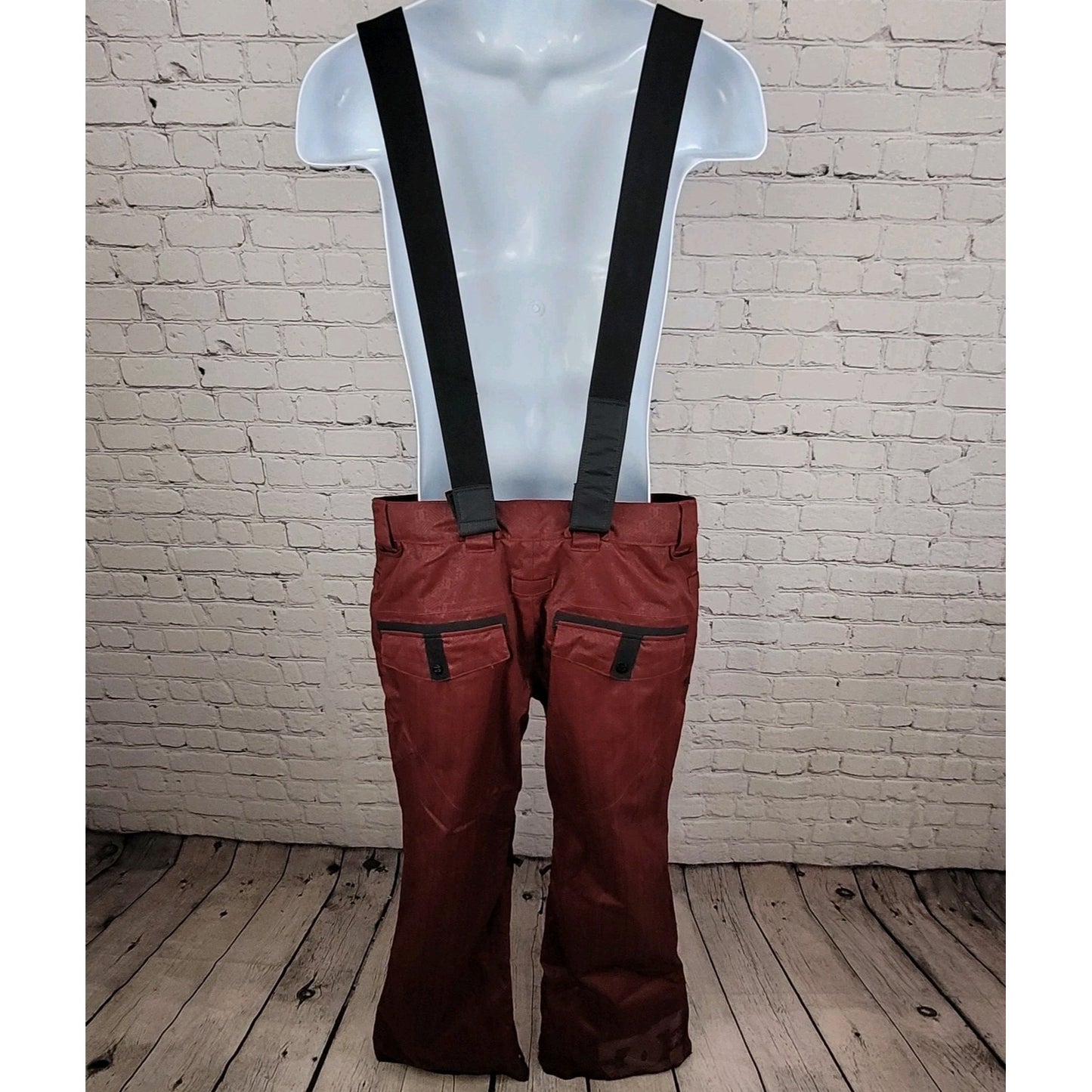 DC Exotex 8000 Red Weather Protective Snowboard Pants Snow Bib Medium M (34x33)