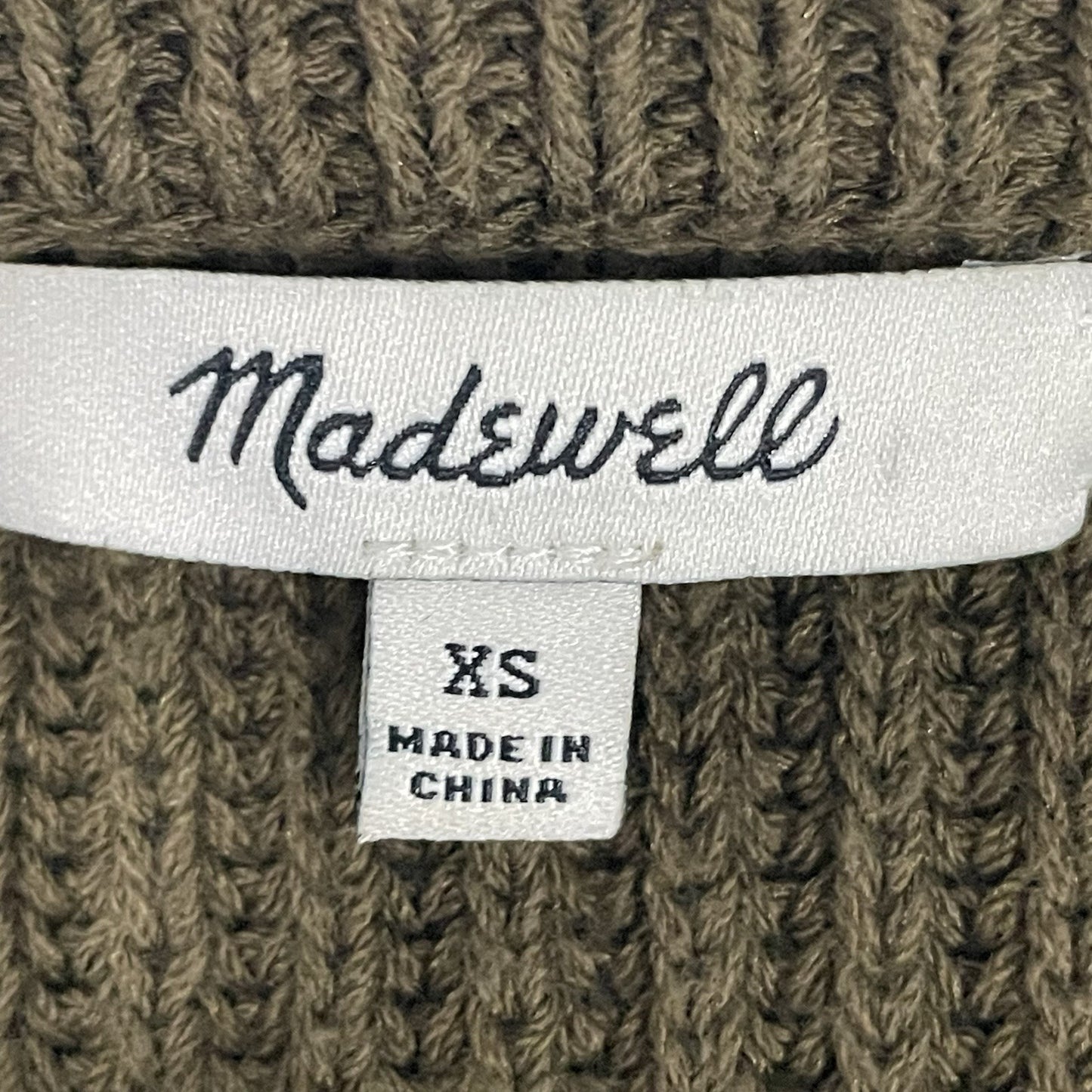 Madewell Green Knit Sweater Pullover Crew Neck Relaxed Tank Top Size XS