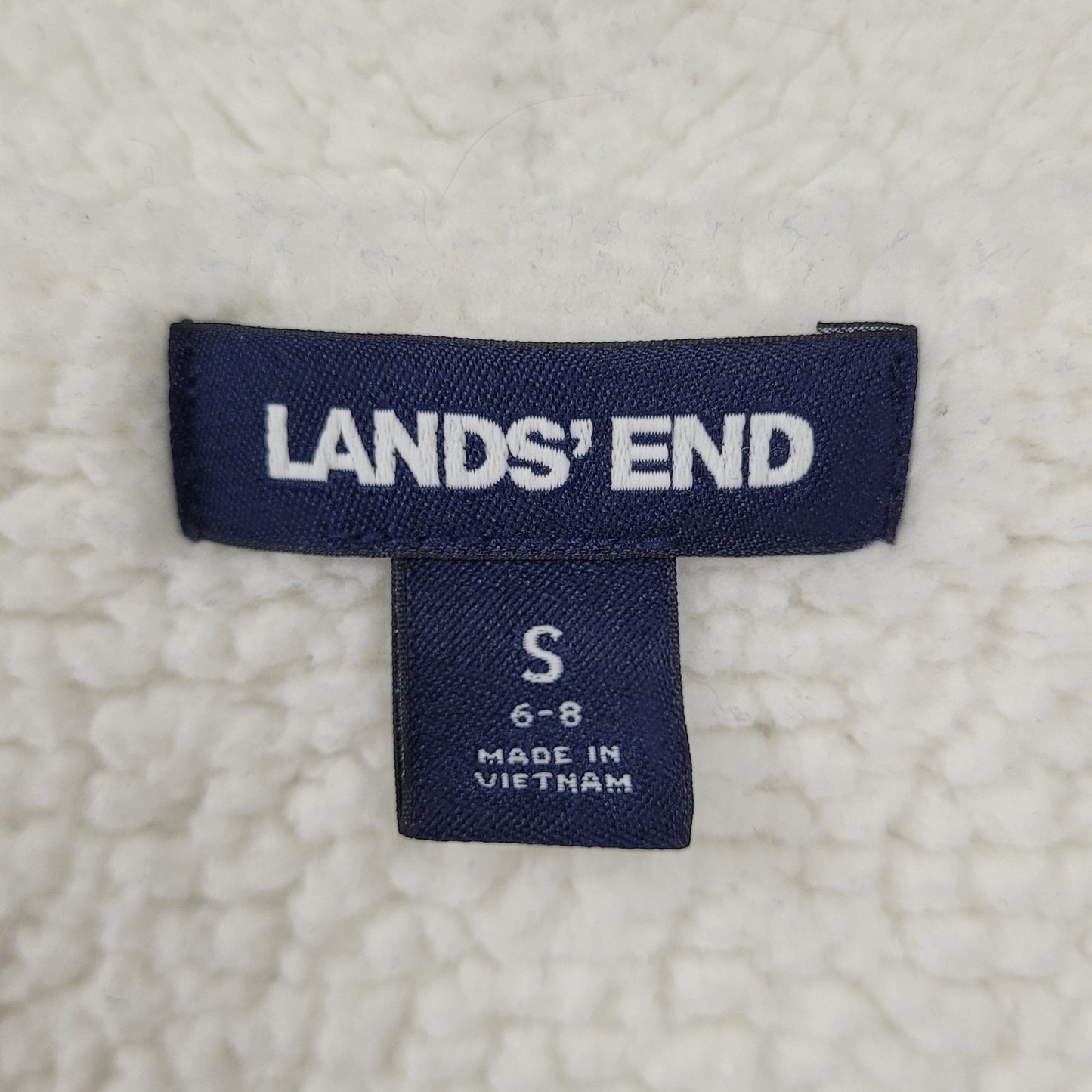 Land's End Navy Soft Fleece Lined Stretch Shawl Cardigan Sweater Size Small S