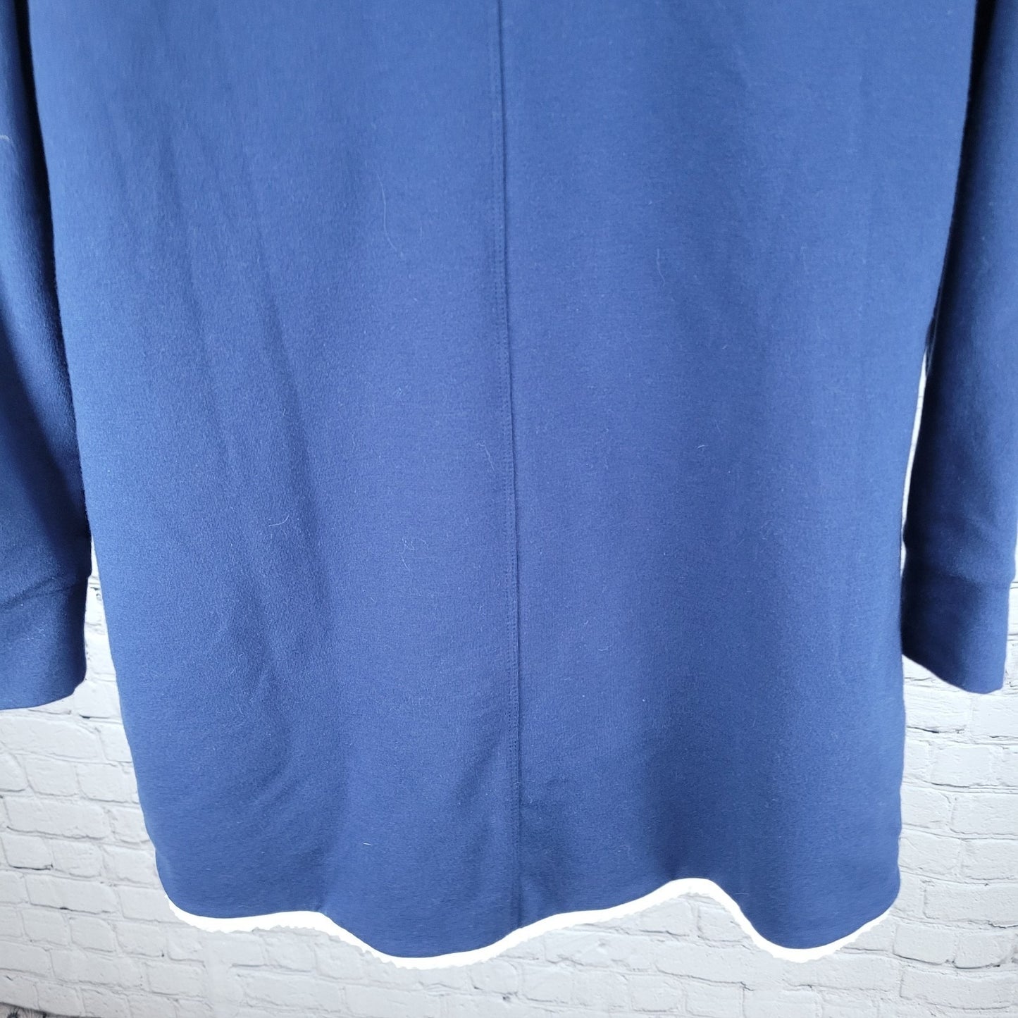 Land's End Navy Soft Fleece Lined Stretch Shawl Cardigan Sweater Size Small S
