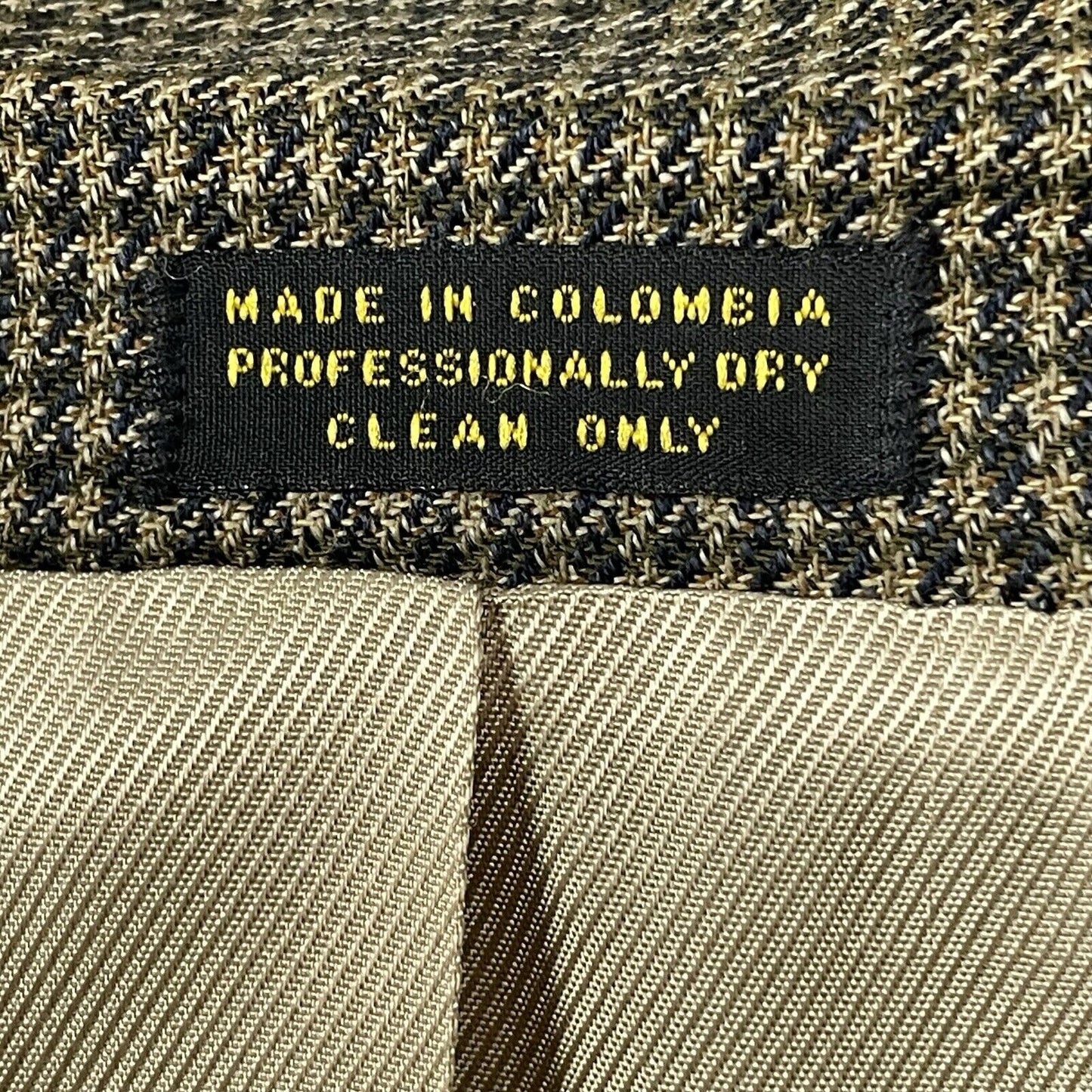 Oscar De La Renta Menswear Brown Wool Houndstooth 2 Button Blazer Size 44L