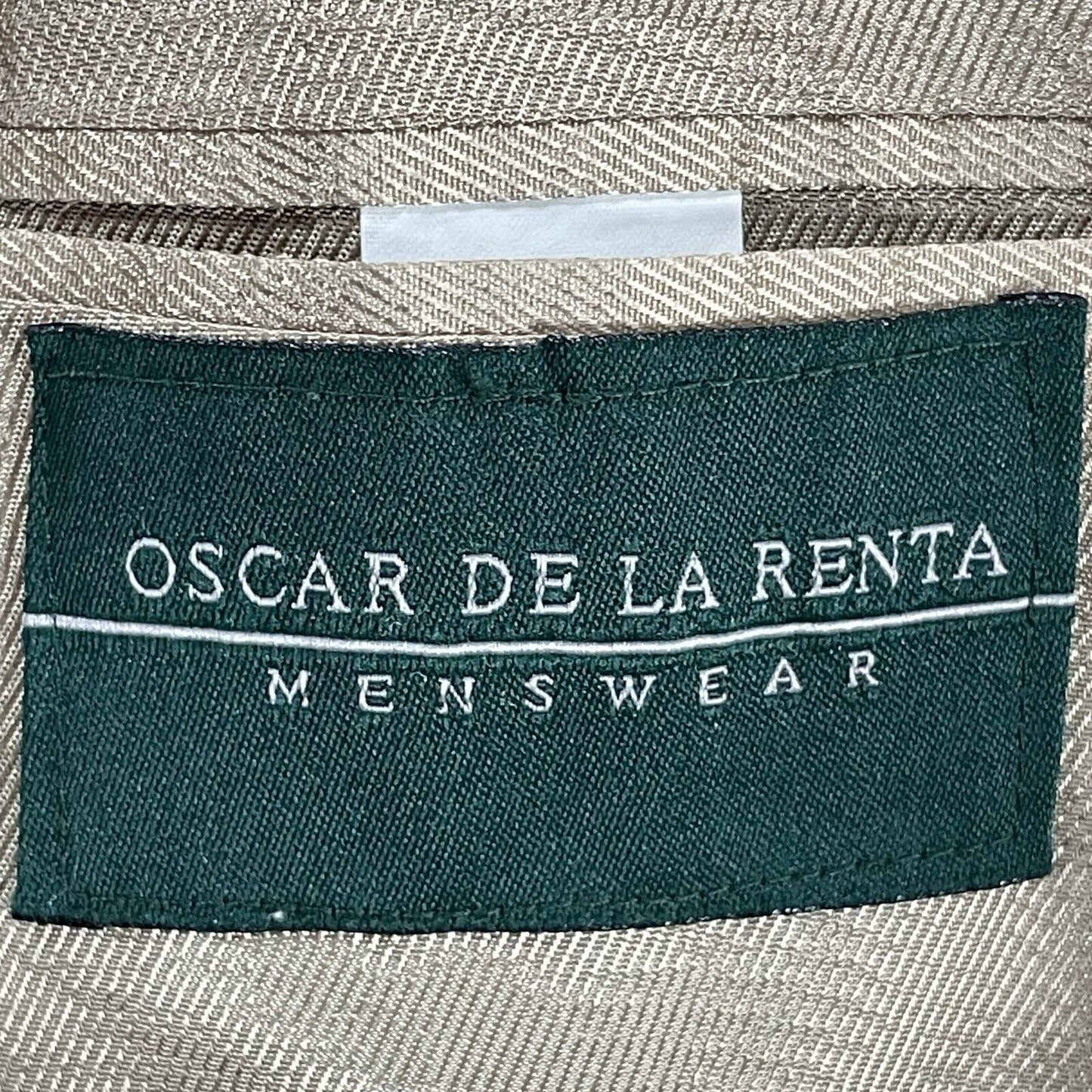 Oscar De La Renta Menswear Brown Wool Houndstooth 2 Button Blazer Size 44L