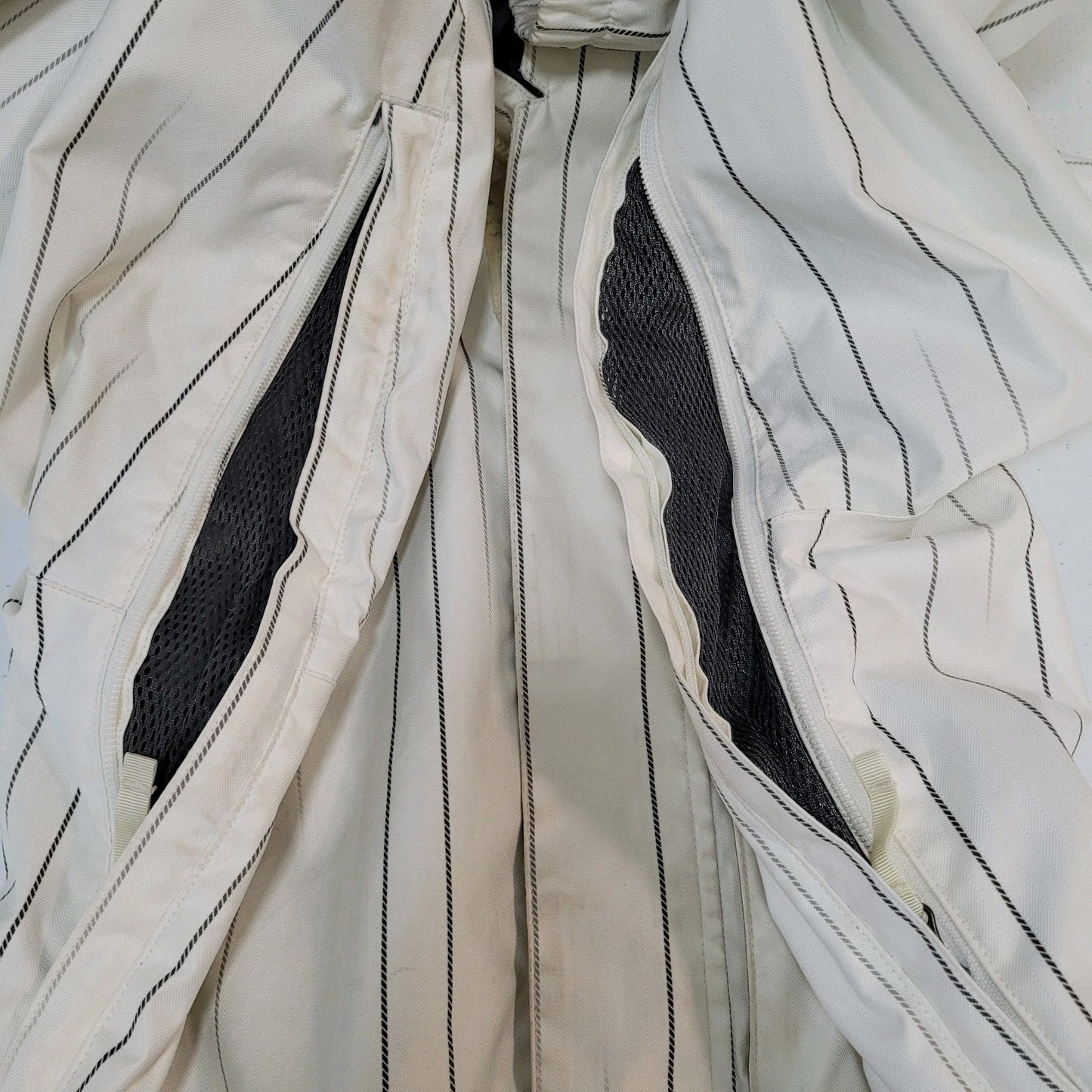 Burton White Striped DryRide Insulated Hooded Full Zip Jacket Size Small S
