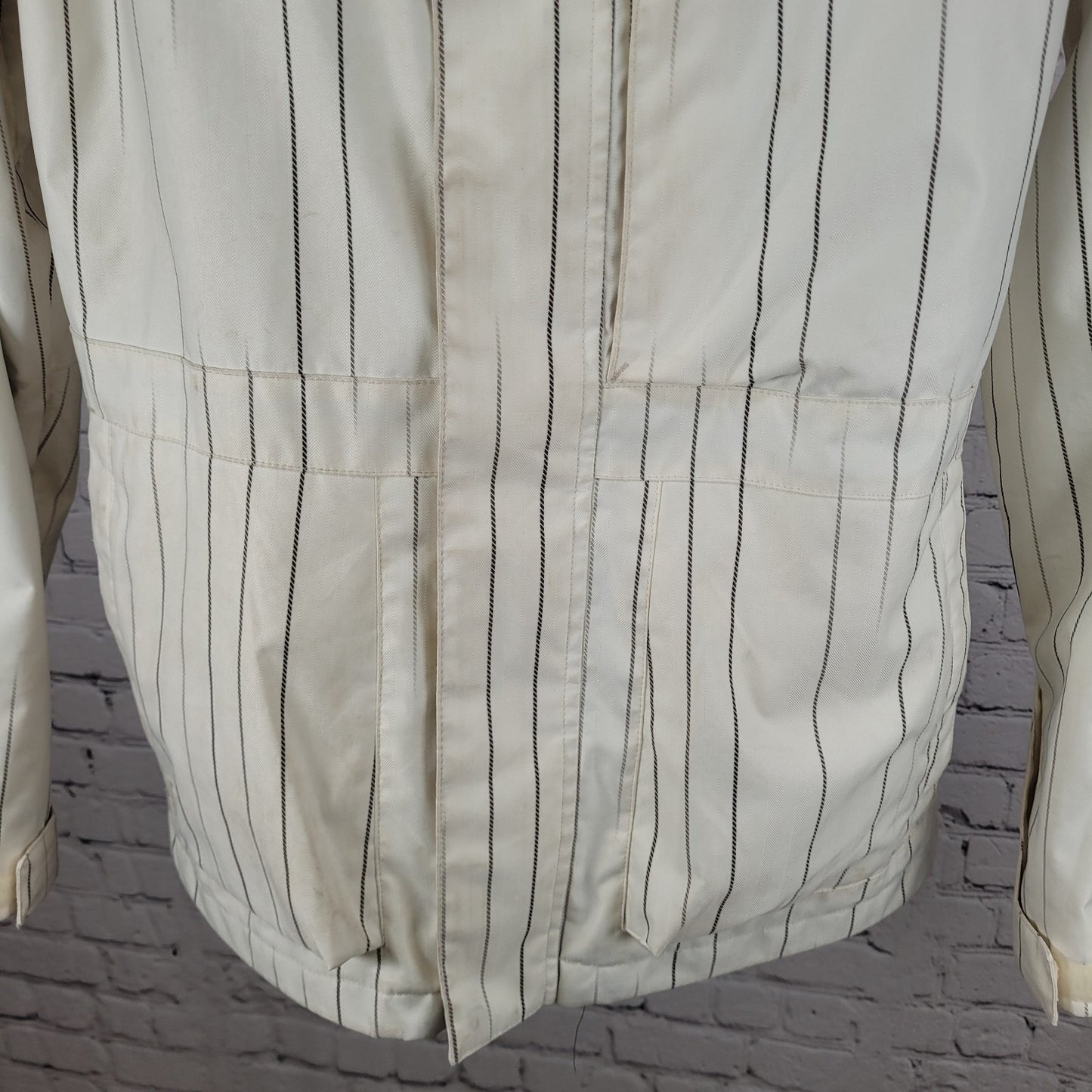 Burton White Striped DryRide Insulated Hooded Full Zip Jacket Size Small S
