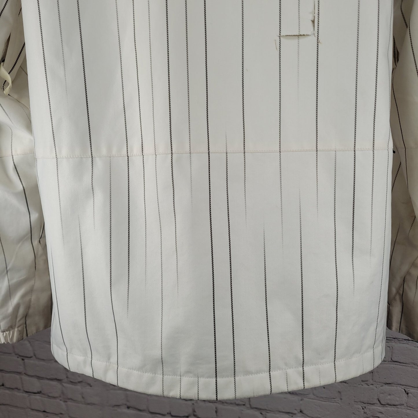 Burton White Striped DryRide Insulated Hooded Full Zip Jacket Size Small S