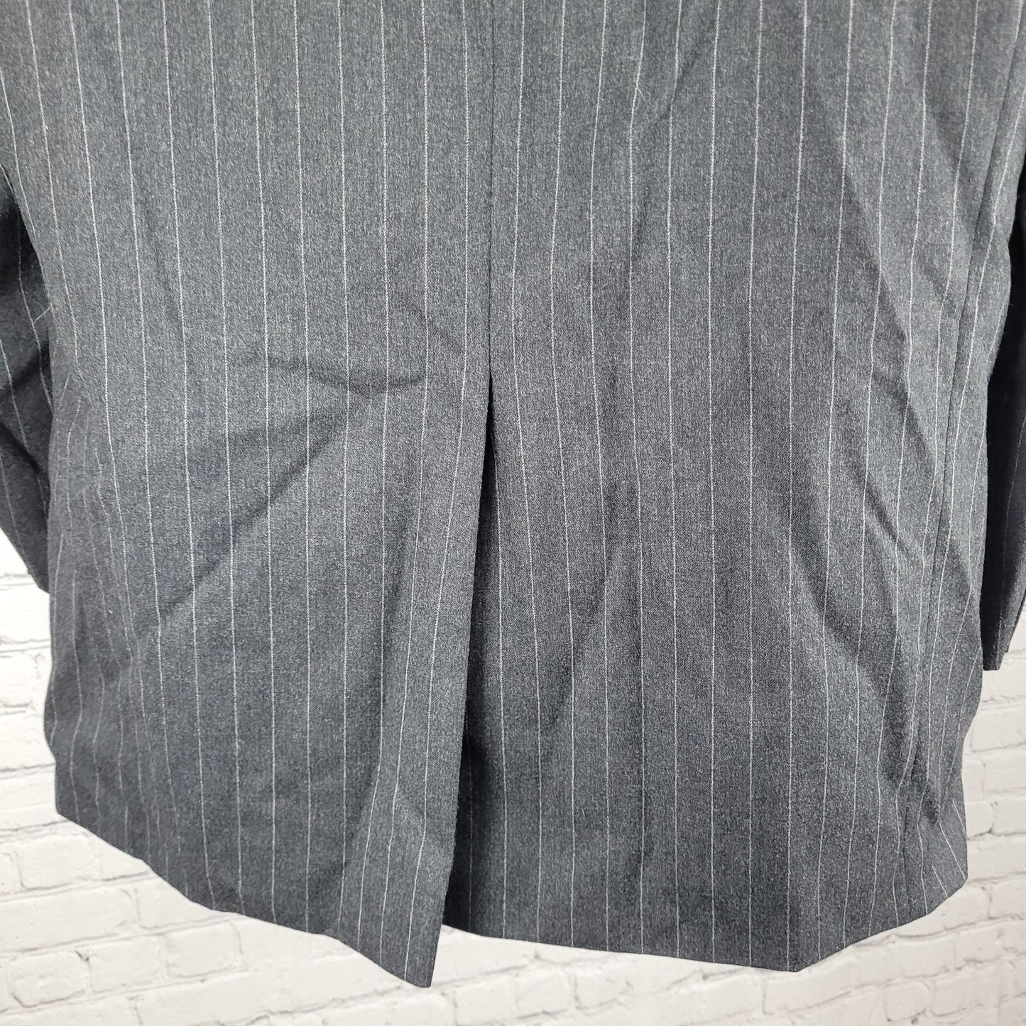 Oscar De La Renta Grey Pinstripe 100% Wool Blazer Suit Set Size 42R 36W (33x29)