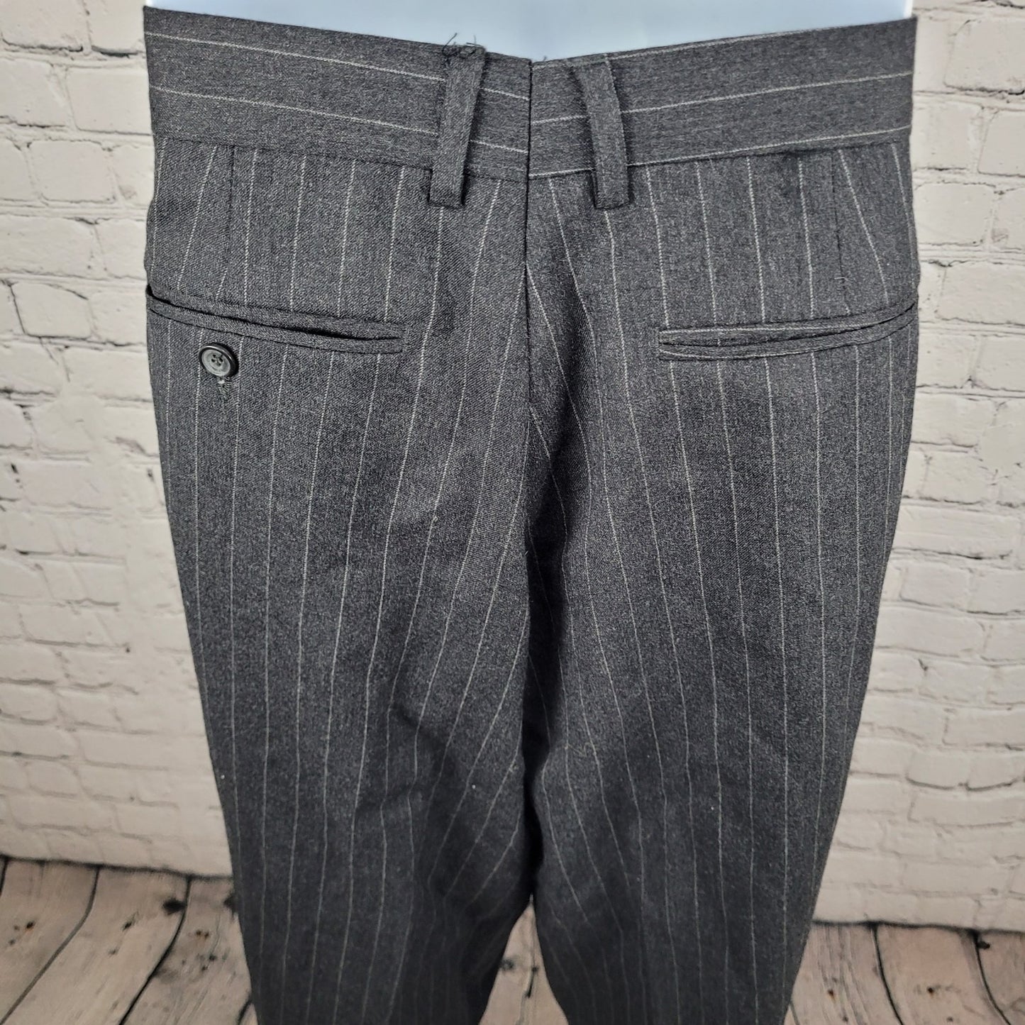 Oscar De La Renta Grey Pinstripe 100% Wool Blazer Suit Set Size 42R 36W (33x29)