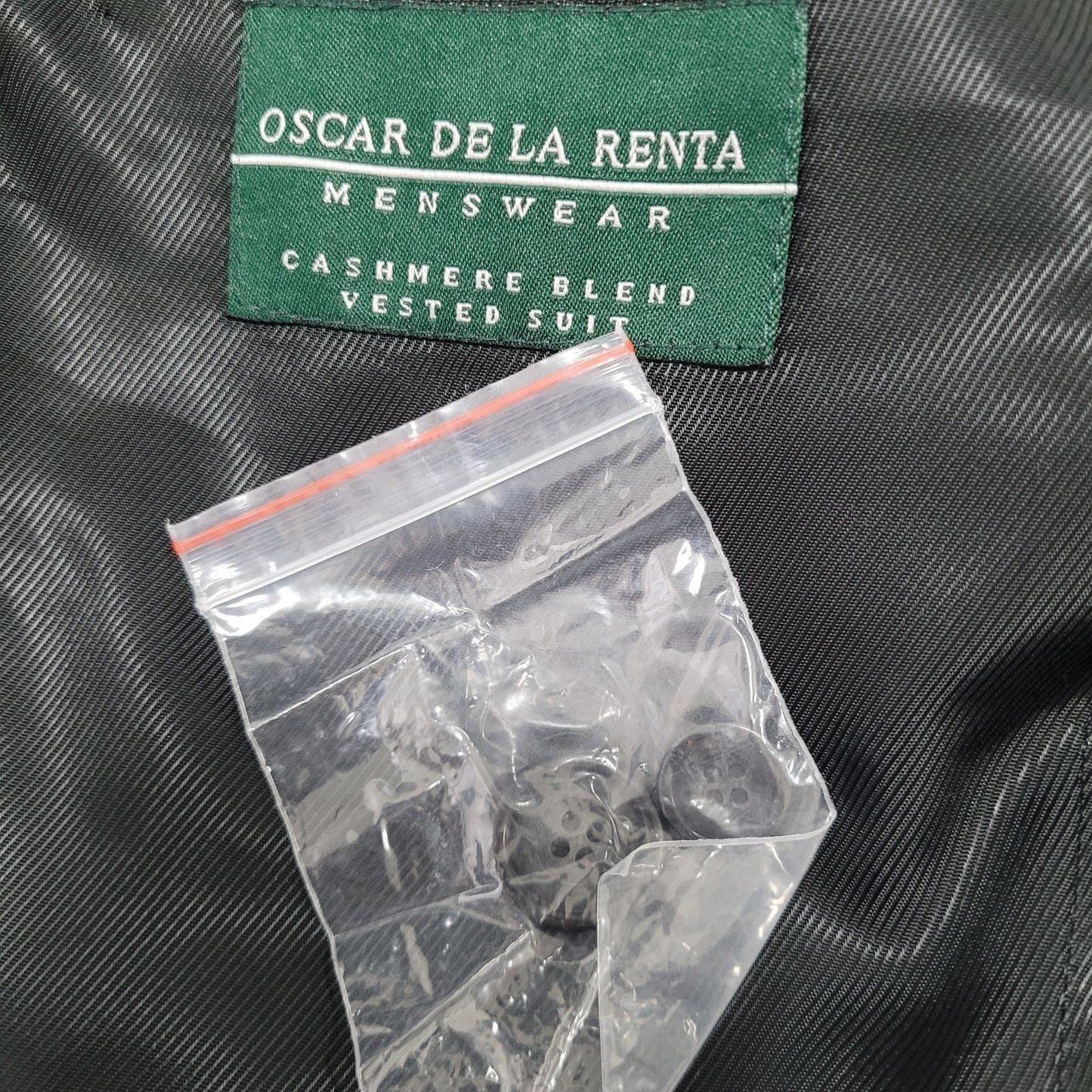 Oscar De La Renta Grey Pinstripe 100% Wool Blazer Suit Set Size 42R 36W (33x29)