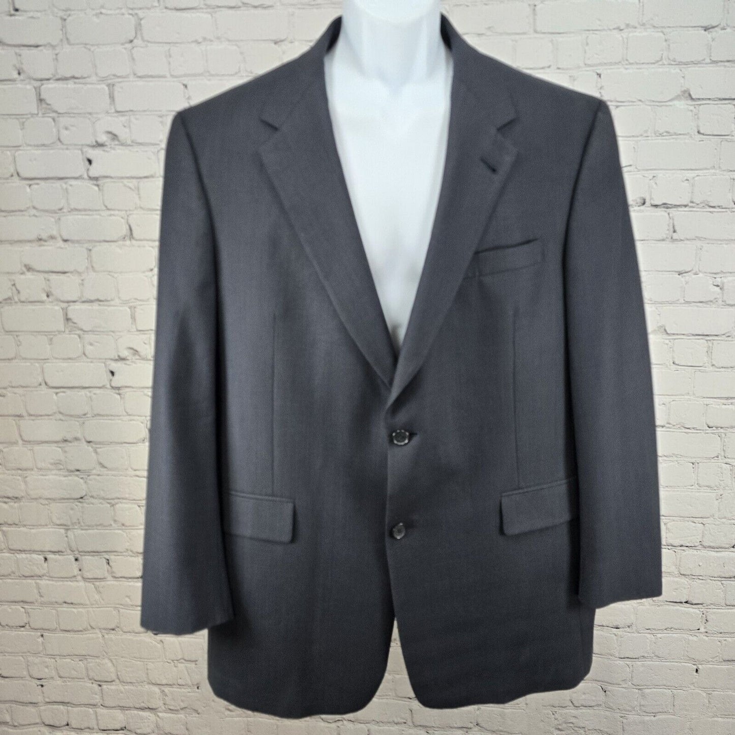 Austin Reed Jacket Blue Plaid Single Breasted Sport Coat Blazer Made in USA 44R