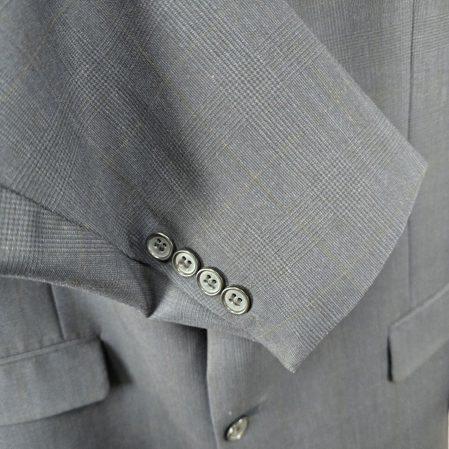 Austin Reed Jacket Blue Plaid Single Breasted Sport Coat Blazer Made in USA 44R