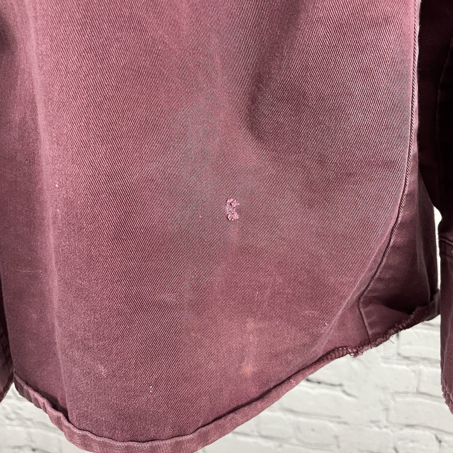 Wrangler Purple Cotton Distressed Western Pearl Snap Long Sleeve Shirt Size 2XL