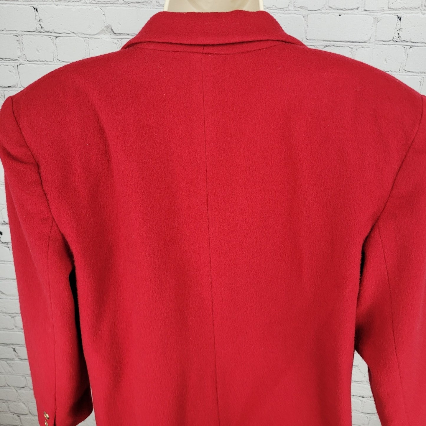VTG Rafaella Red Wool Gold Button Embroidered Lined Jacket Italian Made Size 12