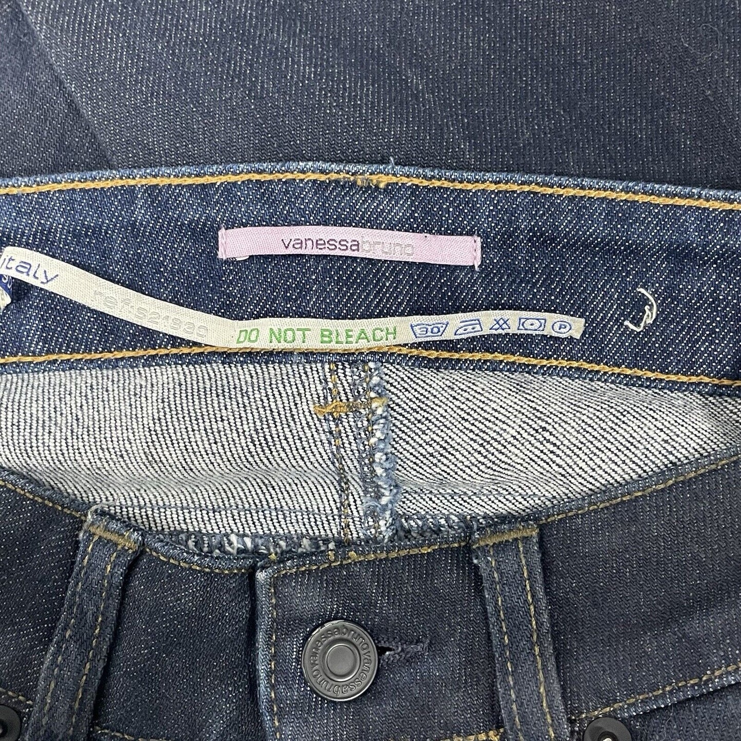 Vanessa Bruno Dark Blue Skinny Jeans Made In Italy Low Rise Stretch Size 24
