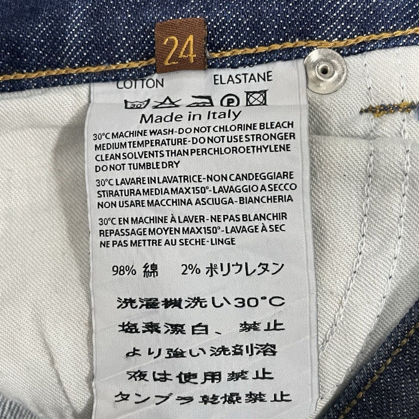 Vanessa Bruno Dark Blue Skinny Jeans Made In Italy Low Rise Stretch Size 24
