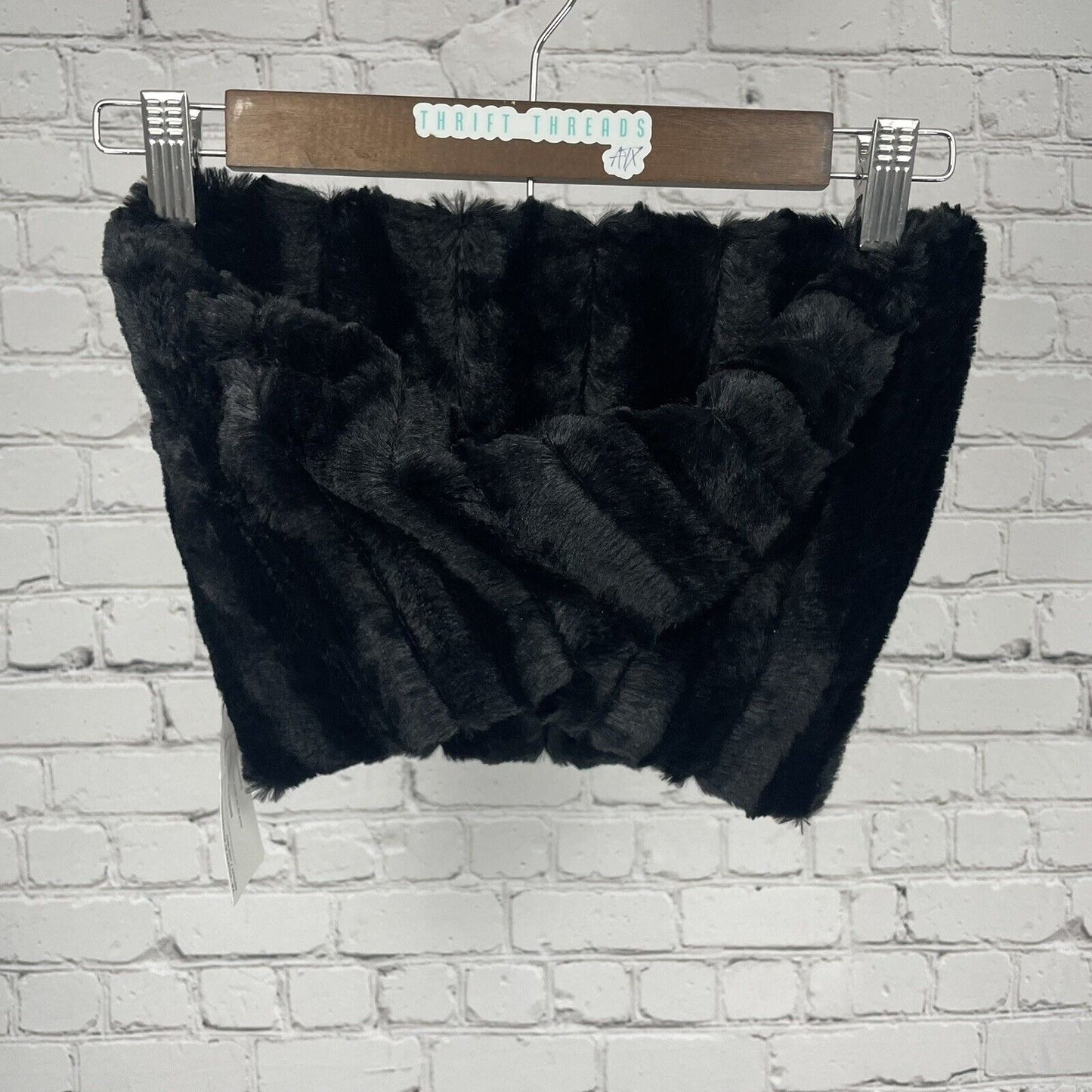 NWT Pandemonium Black Minky Faux Fur Soft Neck Warmer USA Handmade Seattle