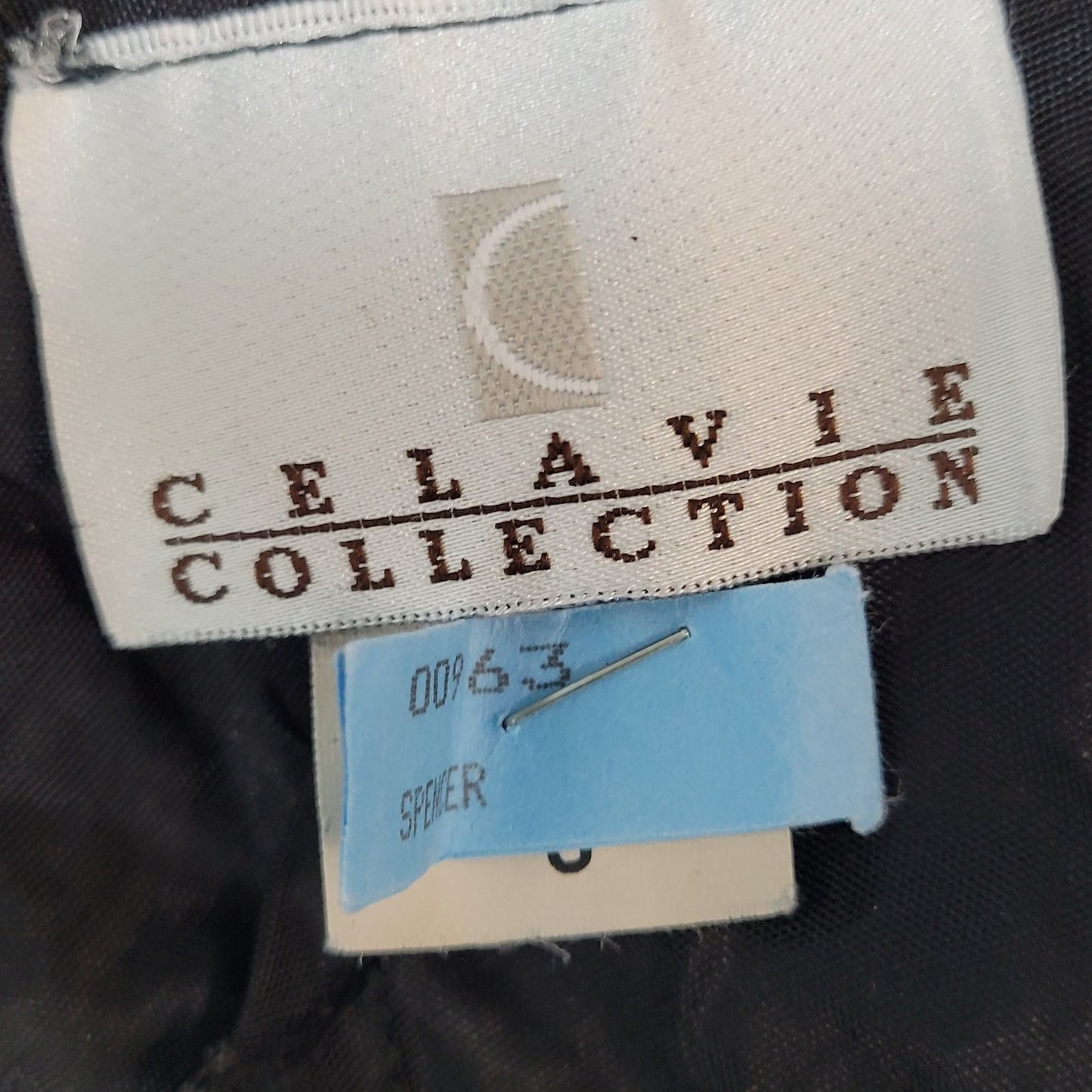 Celavie Collection Black Chiffon Rhinestone Maxi Dress USA Made Size Small S