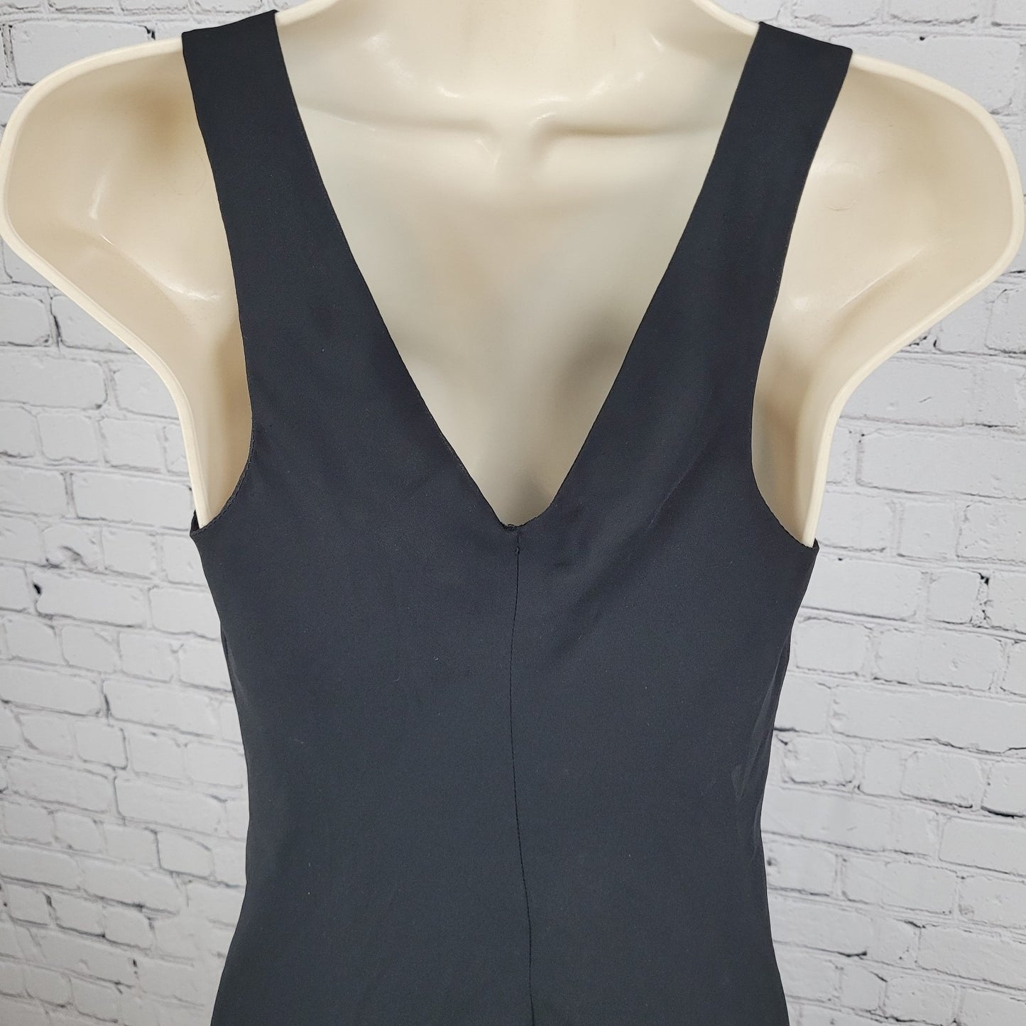 Celavie Collection Black Chiffon Rhinestone Maxi Dress USA Made Size Small S
