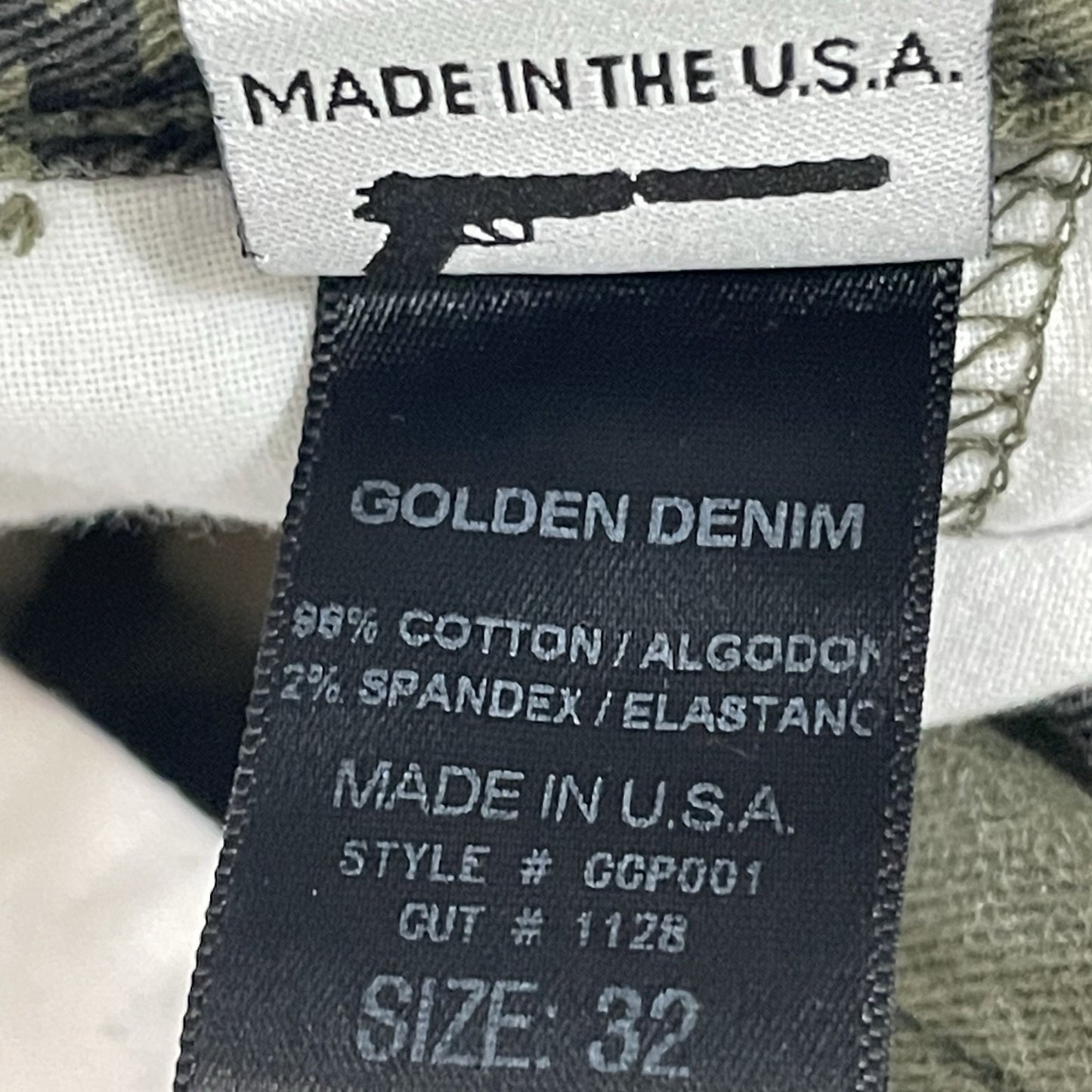 Silence Is Golden Denim Green Navajo Print Straight Leg Pants USA 32 (30x30)