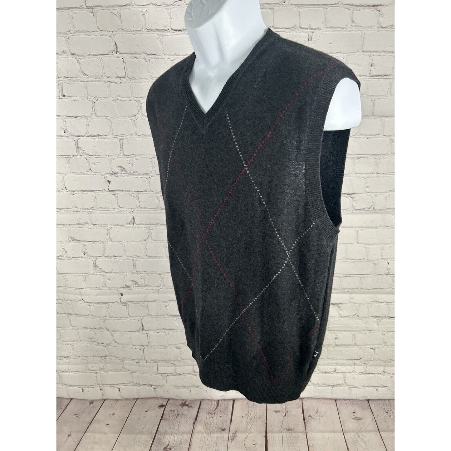 Nautica Men's Highland Yarn Wool Cashmere Angora Argyle Sweater Vest M