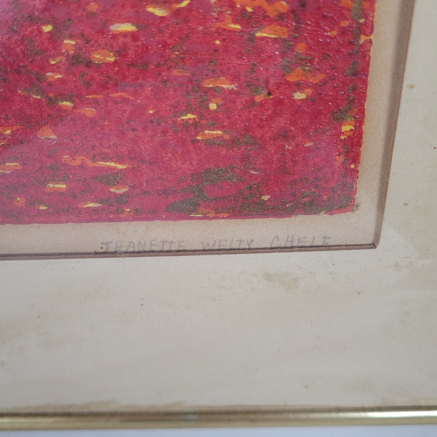 Jeanette Welty Chelf Sunrise Original 10/10 Painting Golden FrameArt 27x28"