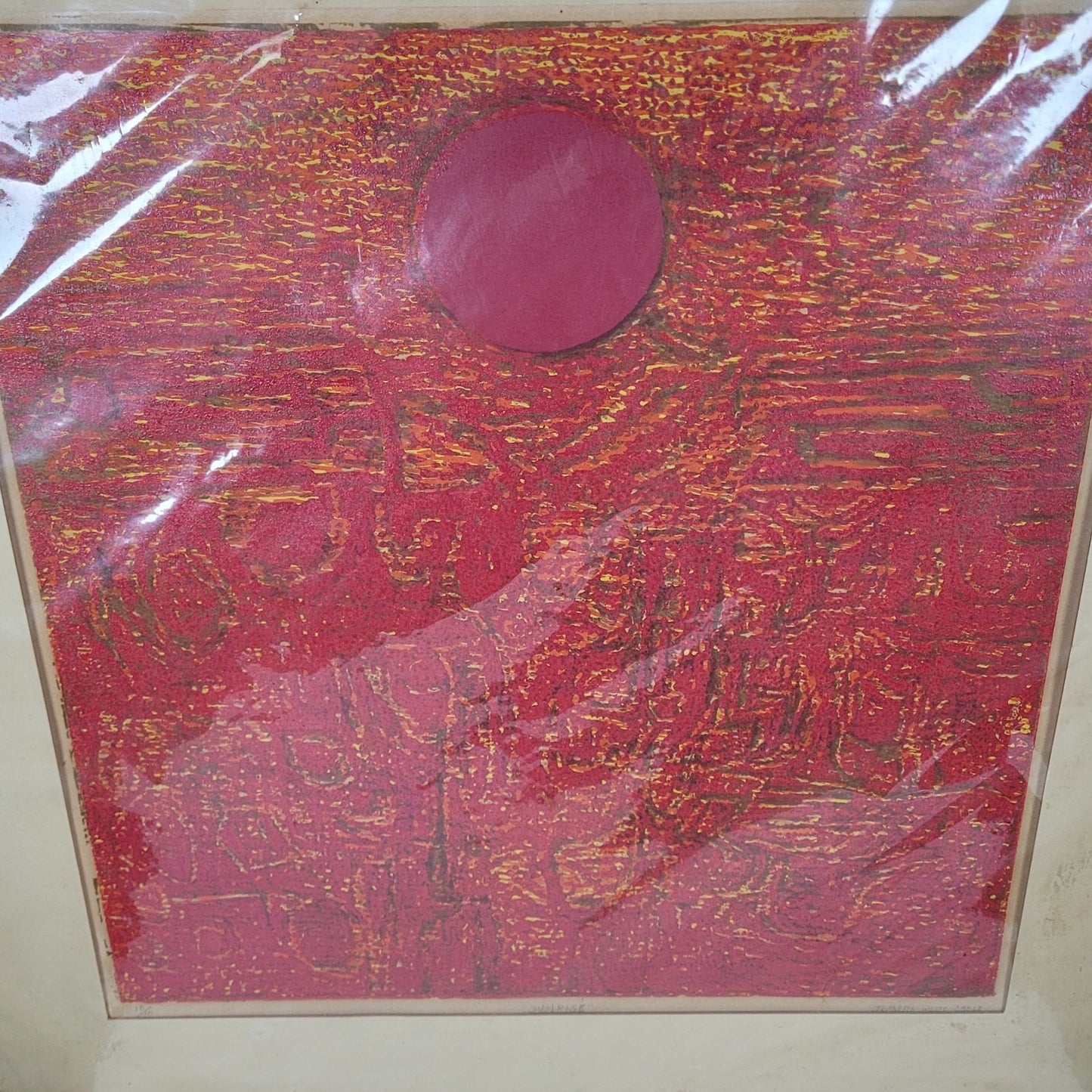 Jeanette Welty Chelf Sunrise Original 10/10 Painting Golden FrameArt 27x28"