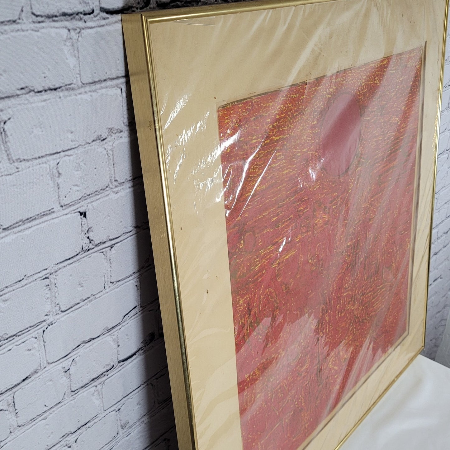 Jeanette Welty Chelf Sunrise Original 10/10 Painting Golden FrameArt 27x28"