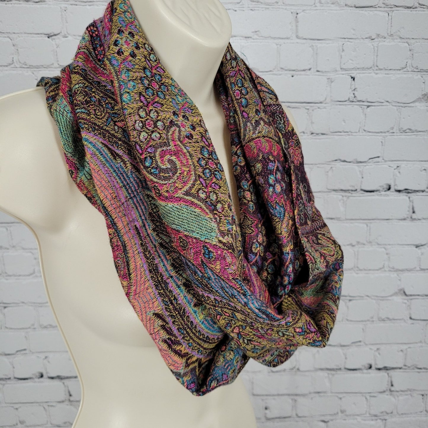 Unbranded Multicolor Pashmina Silk Colorful Floral Soft Infitity Scarf