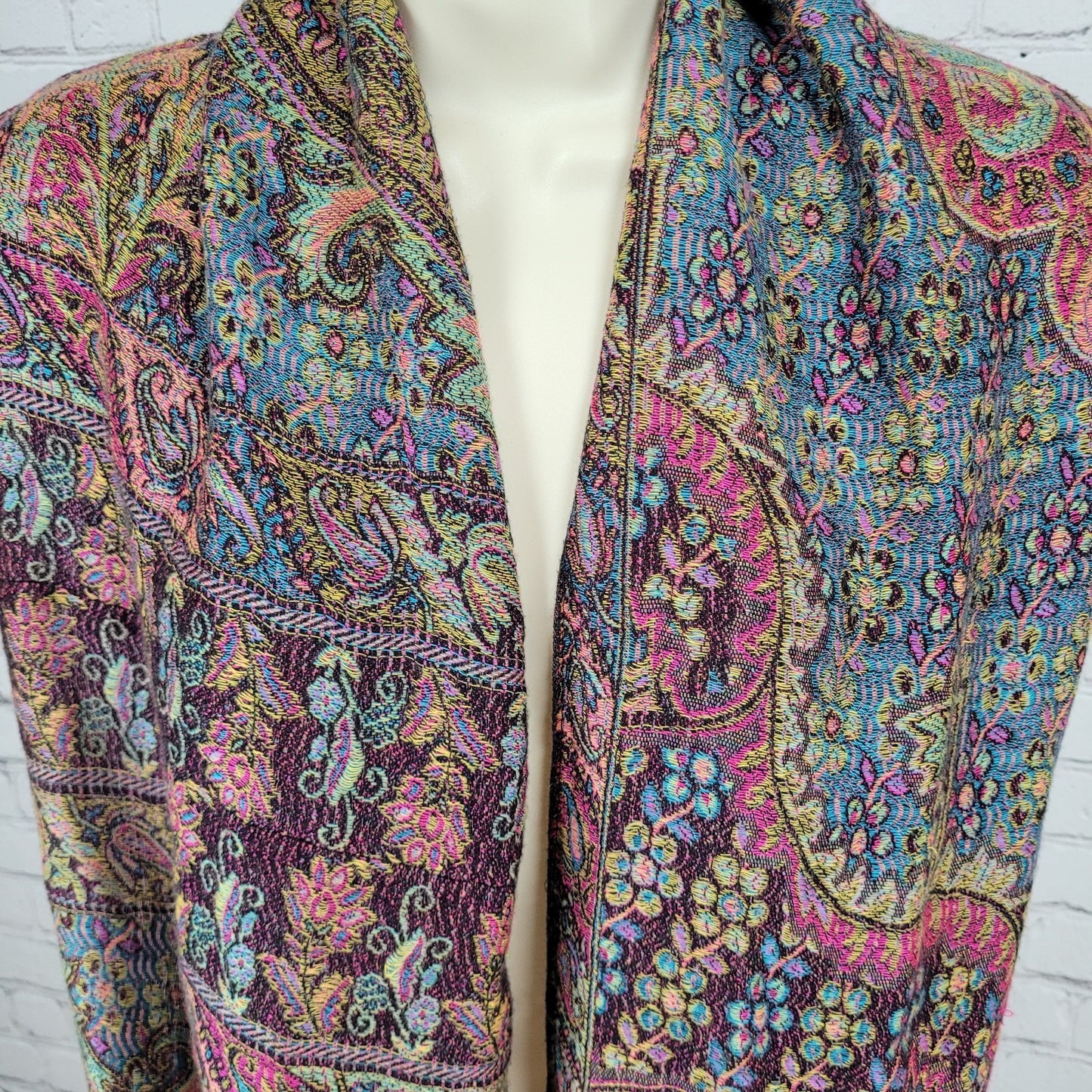 Unbranded Multicolor Pashmina Silk Colorful Floral Soft Infitity Scarf