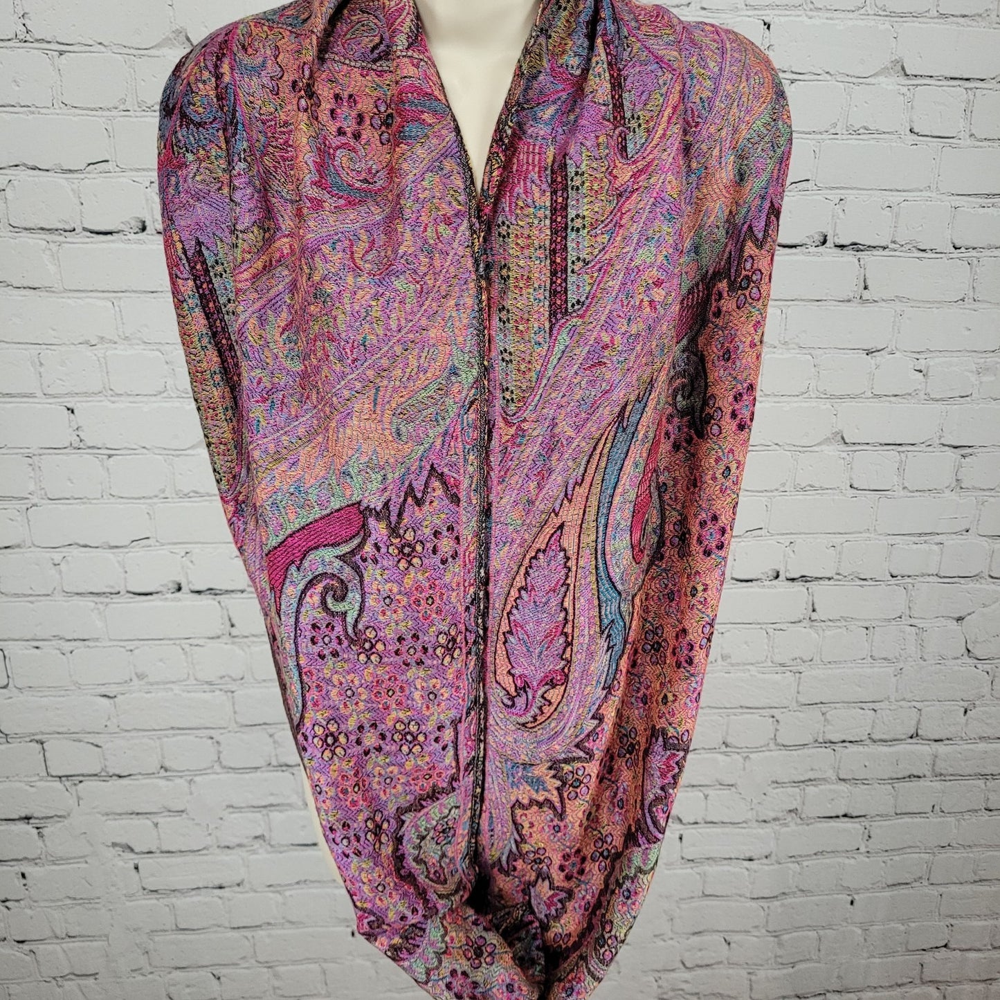 Unbranded Multicolor Pashmina Silk Colorful Floral Soft Infitity Scarf