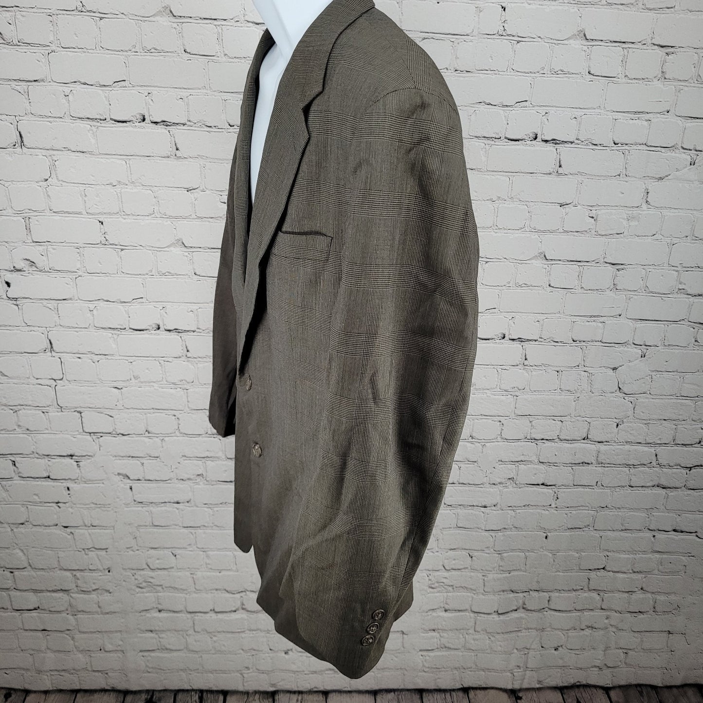 VTG Brooks Brothers Brown Wool Houndstooth Blazer Sport Coat USA Made Size 42R