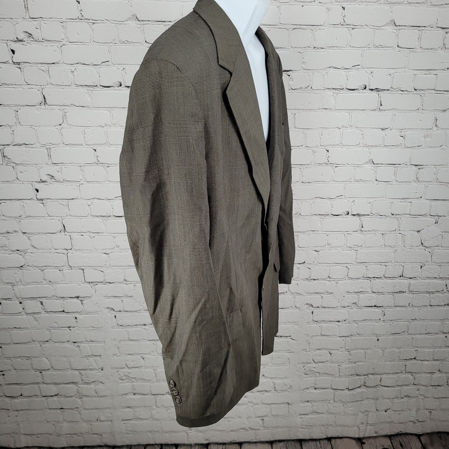 VTG Brooks Brothers Brown Wool Houndstooth Blazer Sport Coat USA Made Size 42R