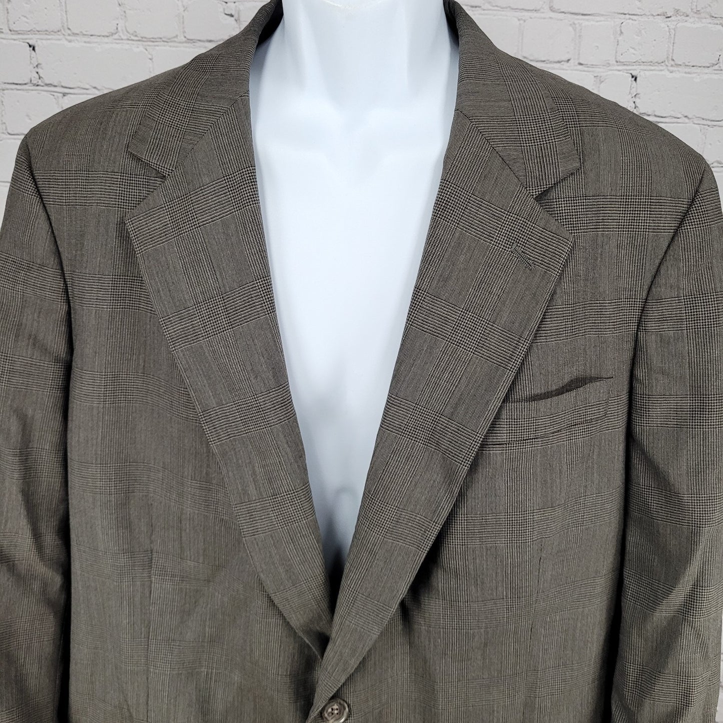VTG Brooks Brothers Brown Wool Houndstooth Blazer Sport Coat USA Made Size 42R