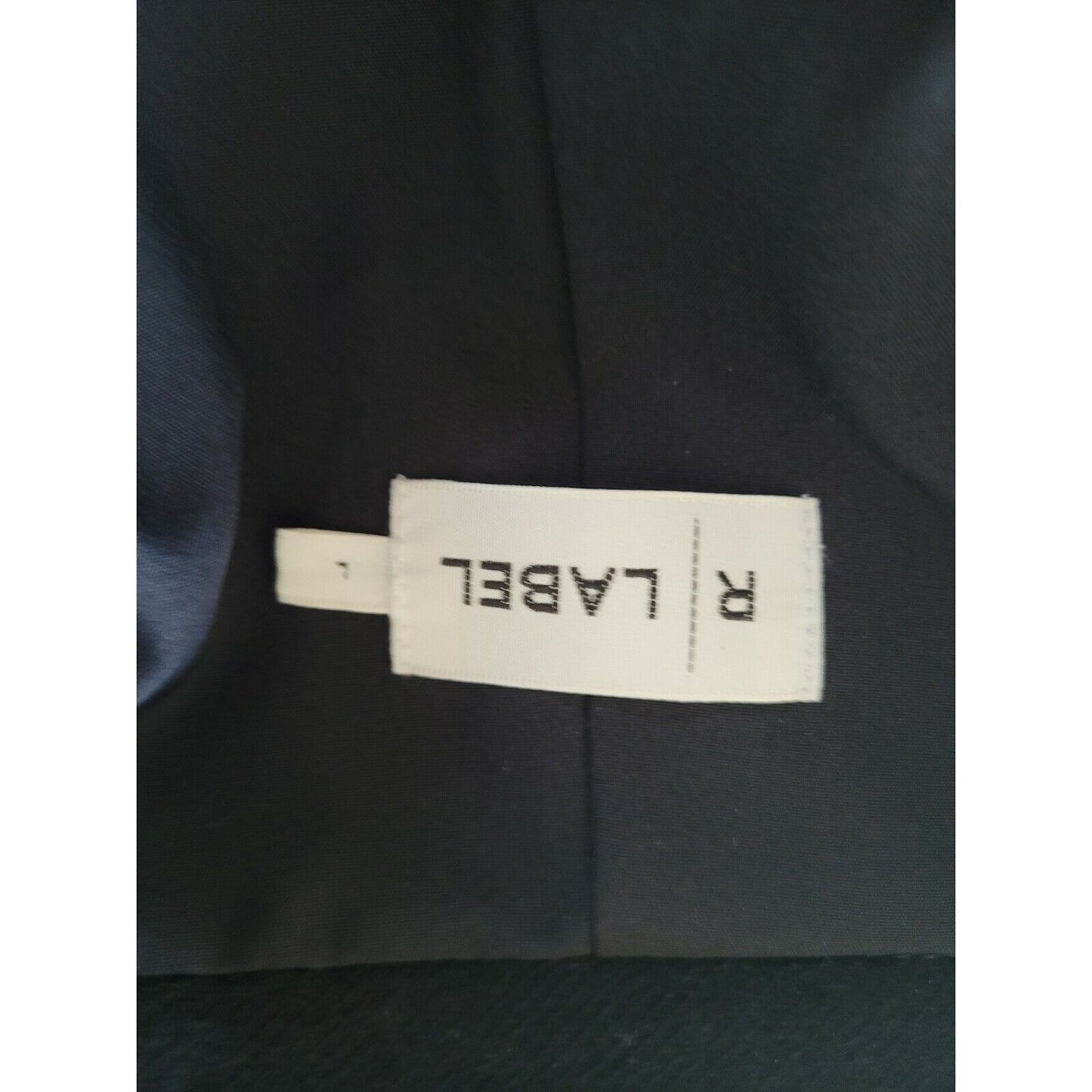 R Label Black Wool Blend Notched Peacoat Blazer Jacket Pockets Women’s Size L